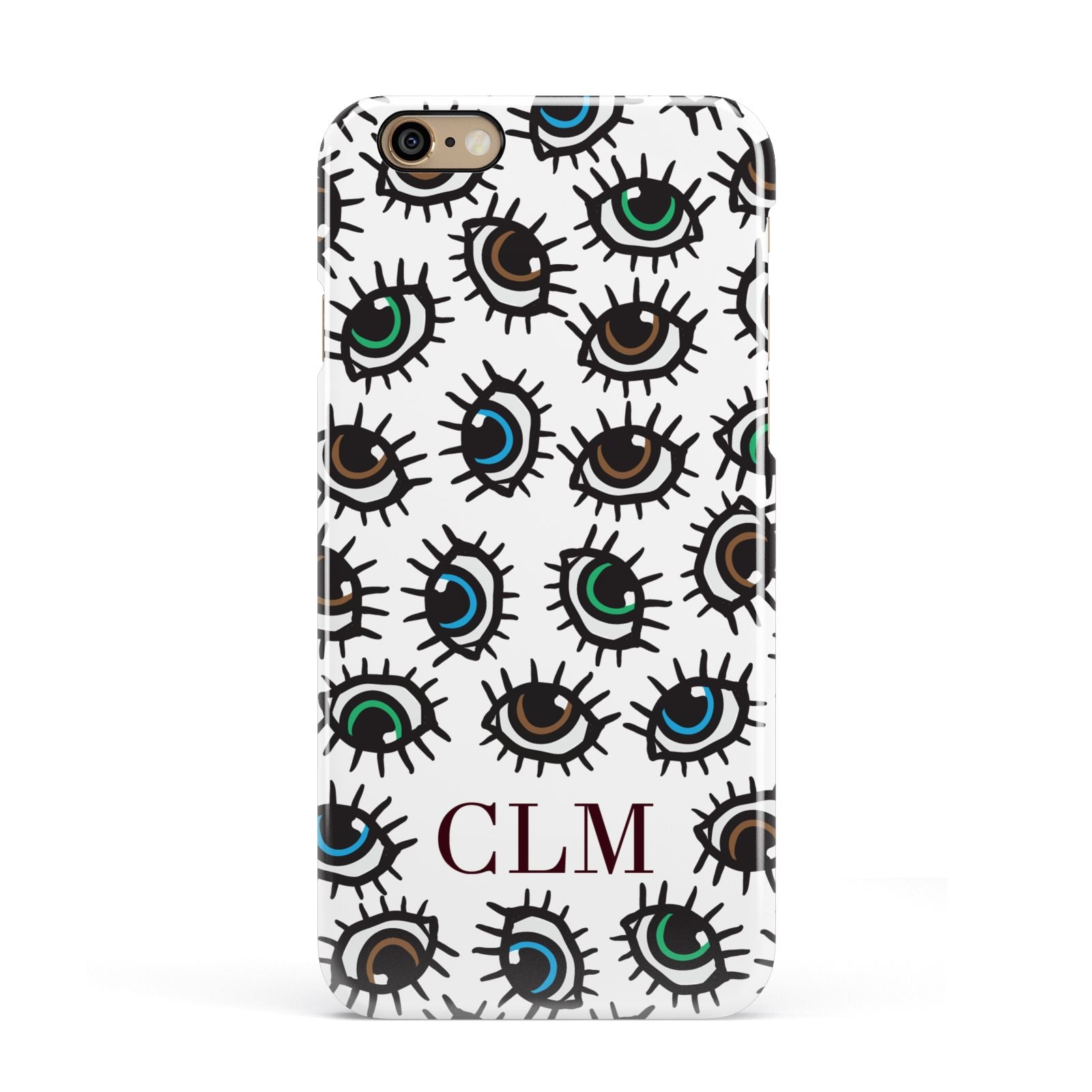 Personalised Eyes Initials Clear Apple iPhone 6 3D Snap Case
