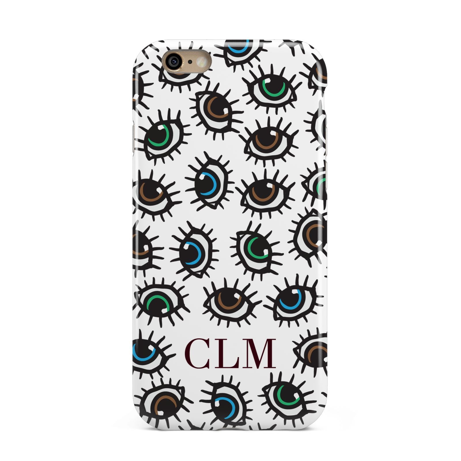 Personalised Eyes Initials Clear Apple iPhone 6 3D Tough Case