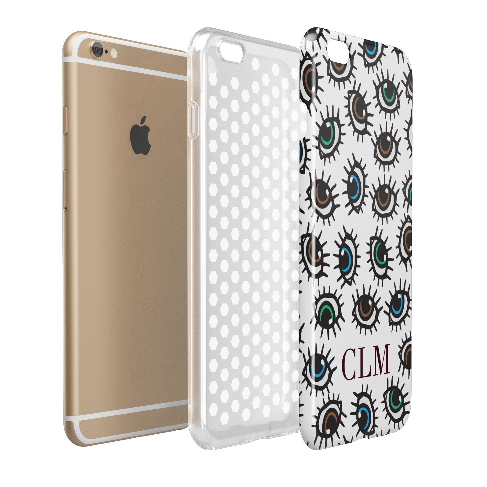 Personalised Eyes Initials Clear Apple iPhone 6 Plus 3D Tough Case Expand Detail Image