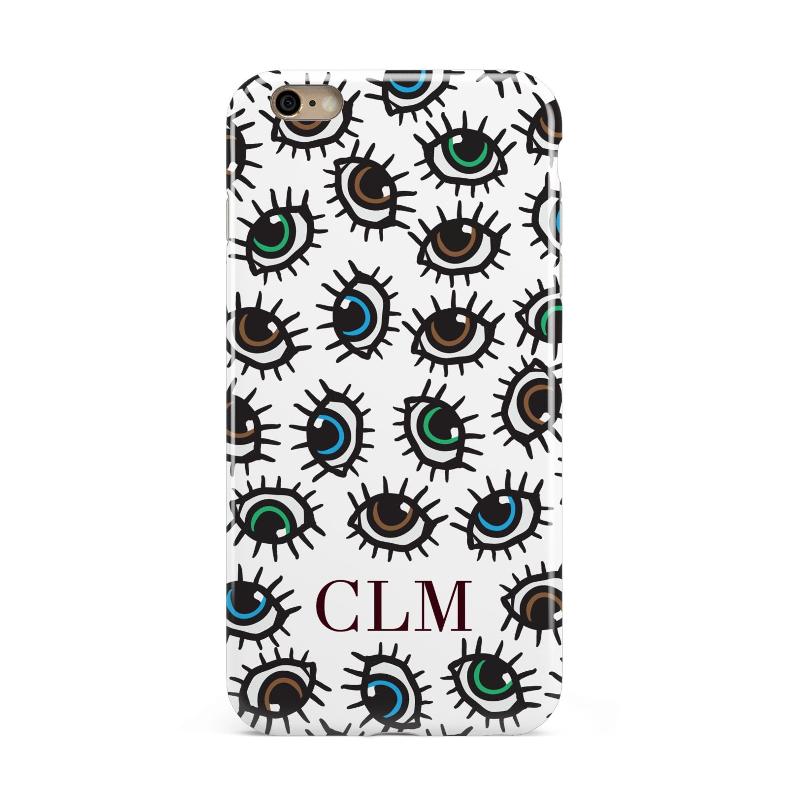 Personalised Eyes Initials Clear Apple iPhone 6 Plus 3D Tough Case