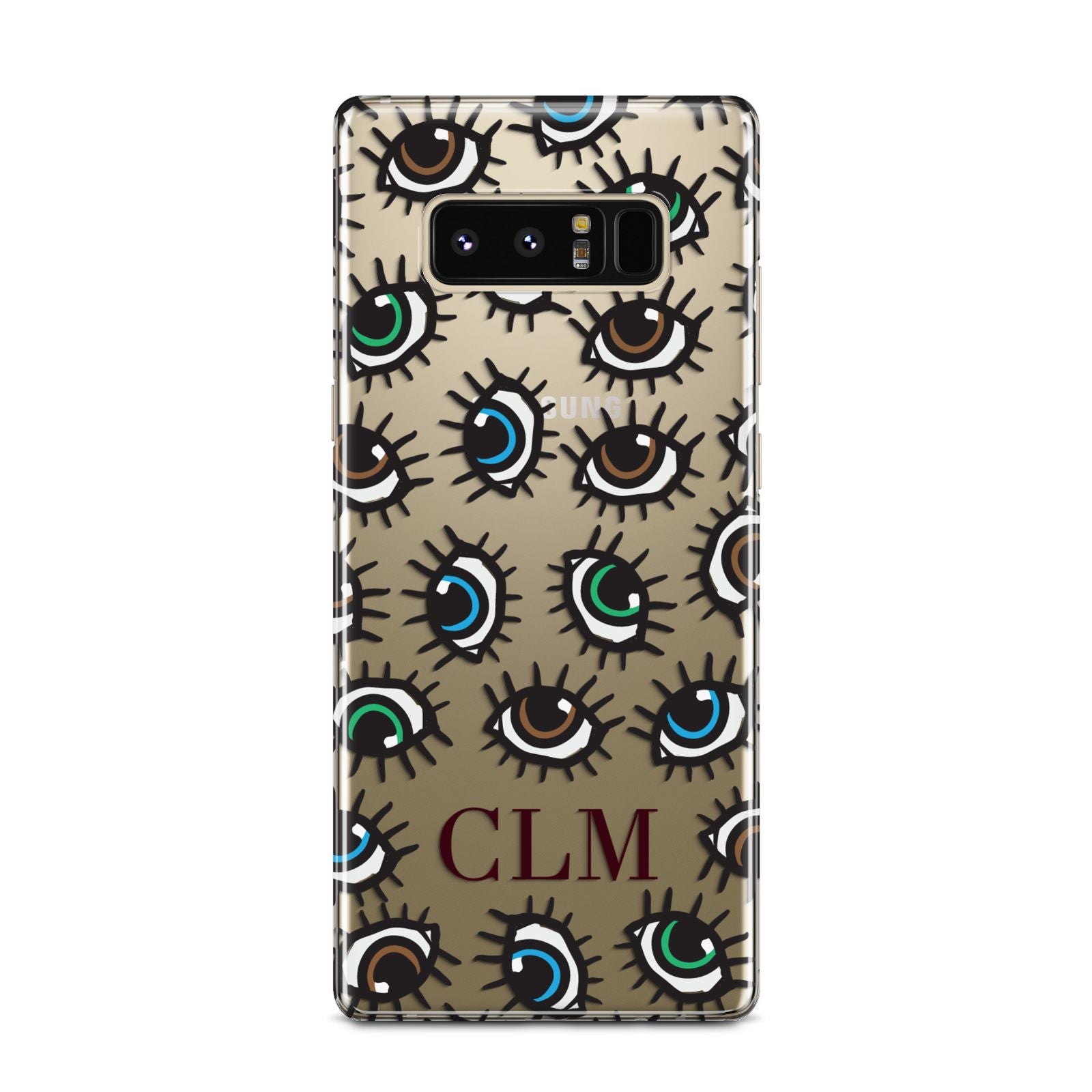 Personalised Eyes Initials Clear Samsung Galaxy Note 8 Case