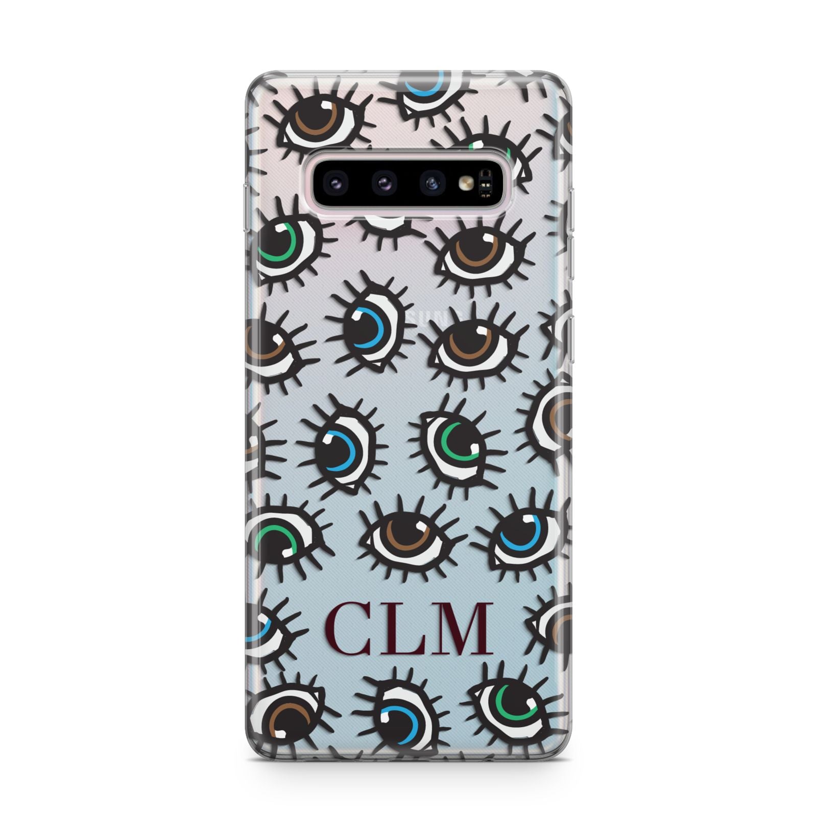 Personalised Eyes Initials Clear Samsung Galaxy S10 Plus Case