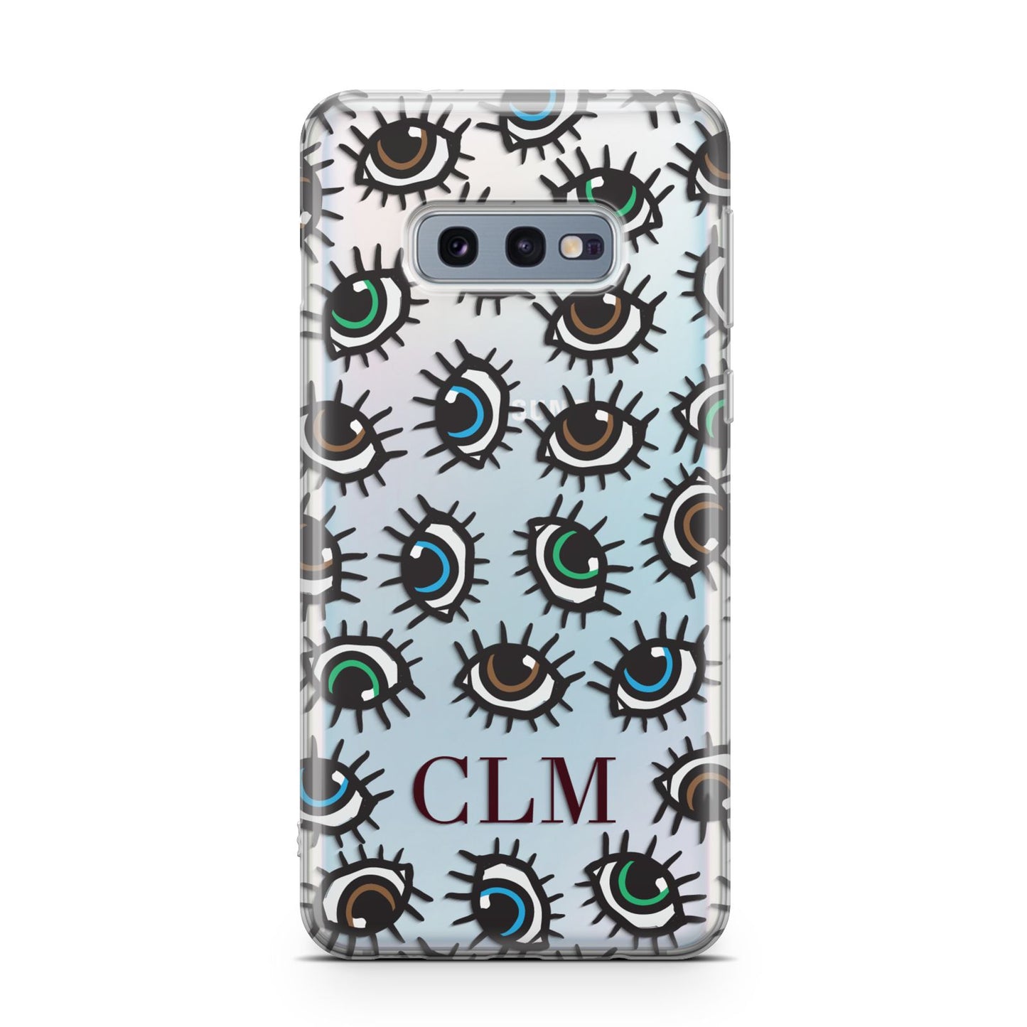 Personalised Eyes Initials Clear Samsung Galaxy S10E Case