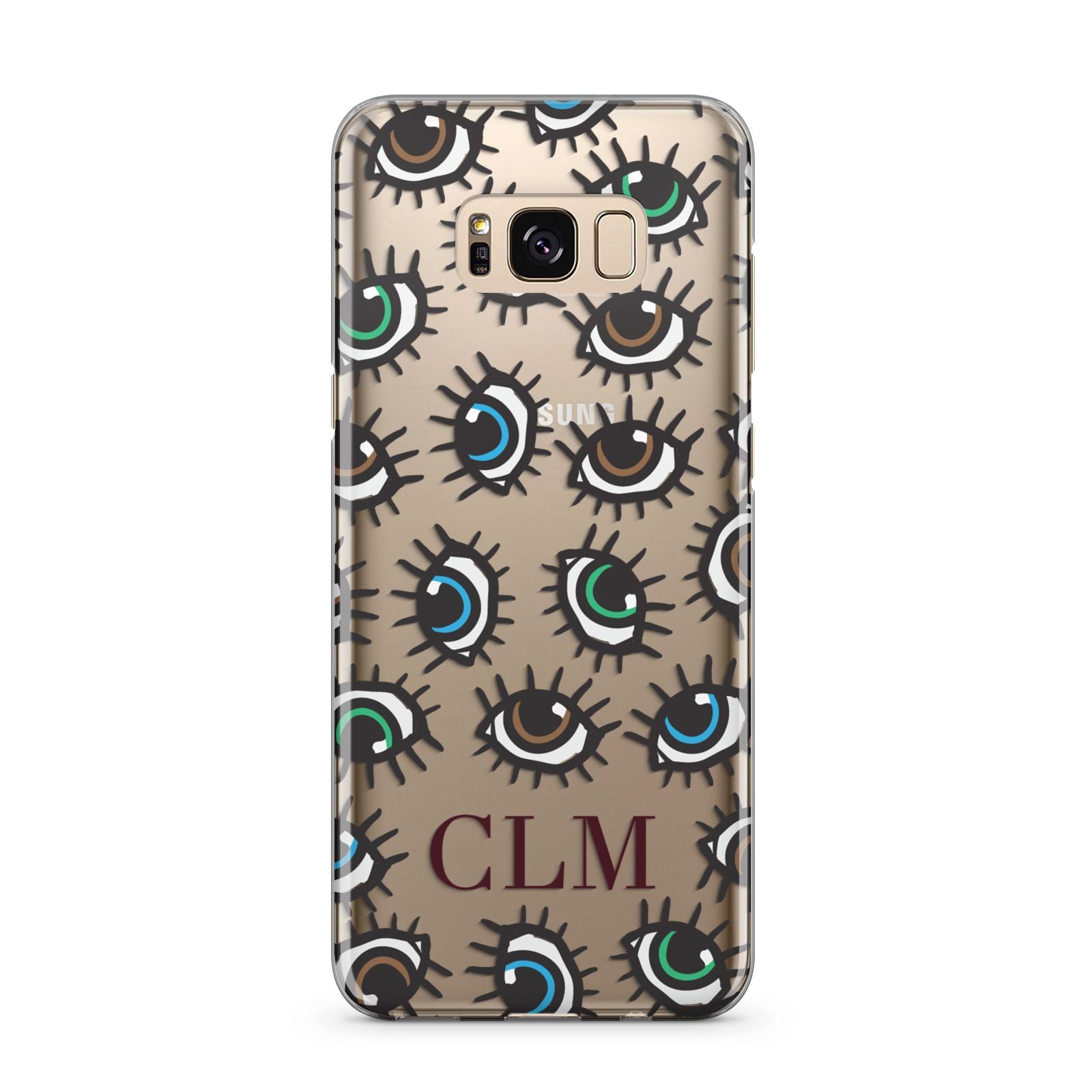 Personalised Eyes Initials Clear Samsung Galaxy S8 Plus Case