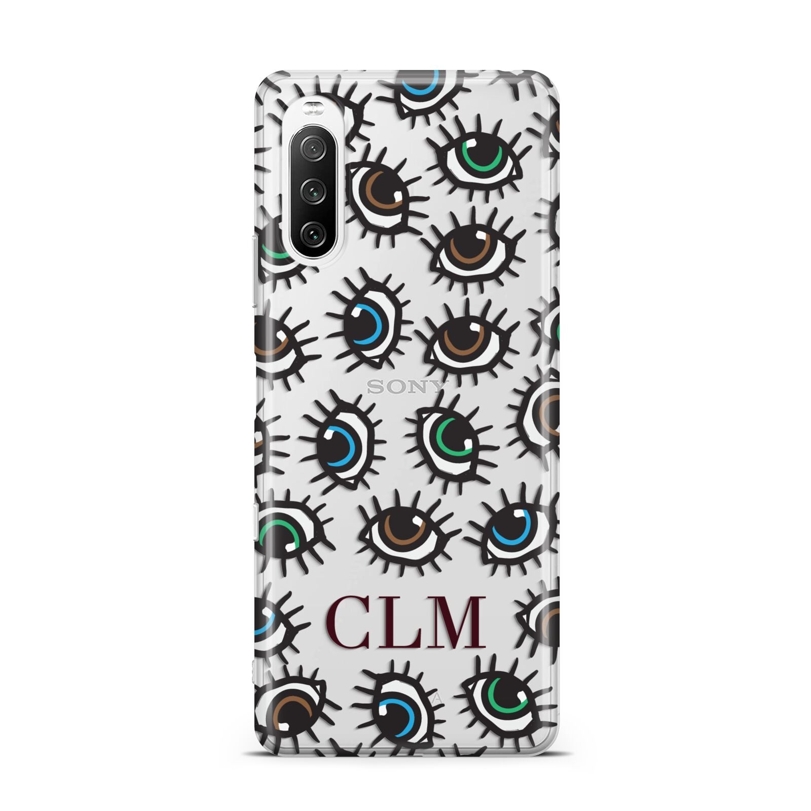 Personalised Eyes Initials Clear Sony Xperia 10 III Case