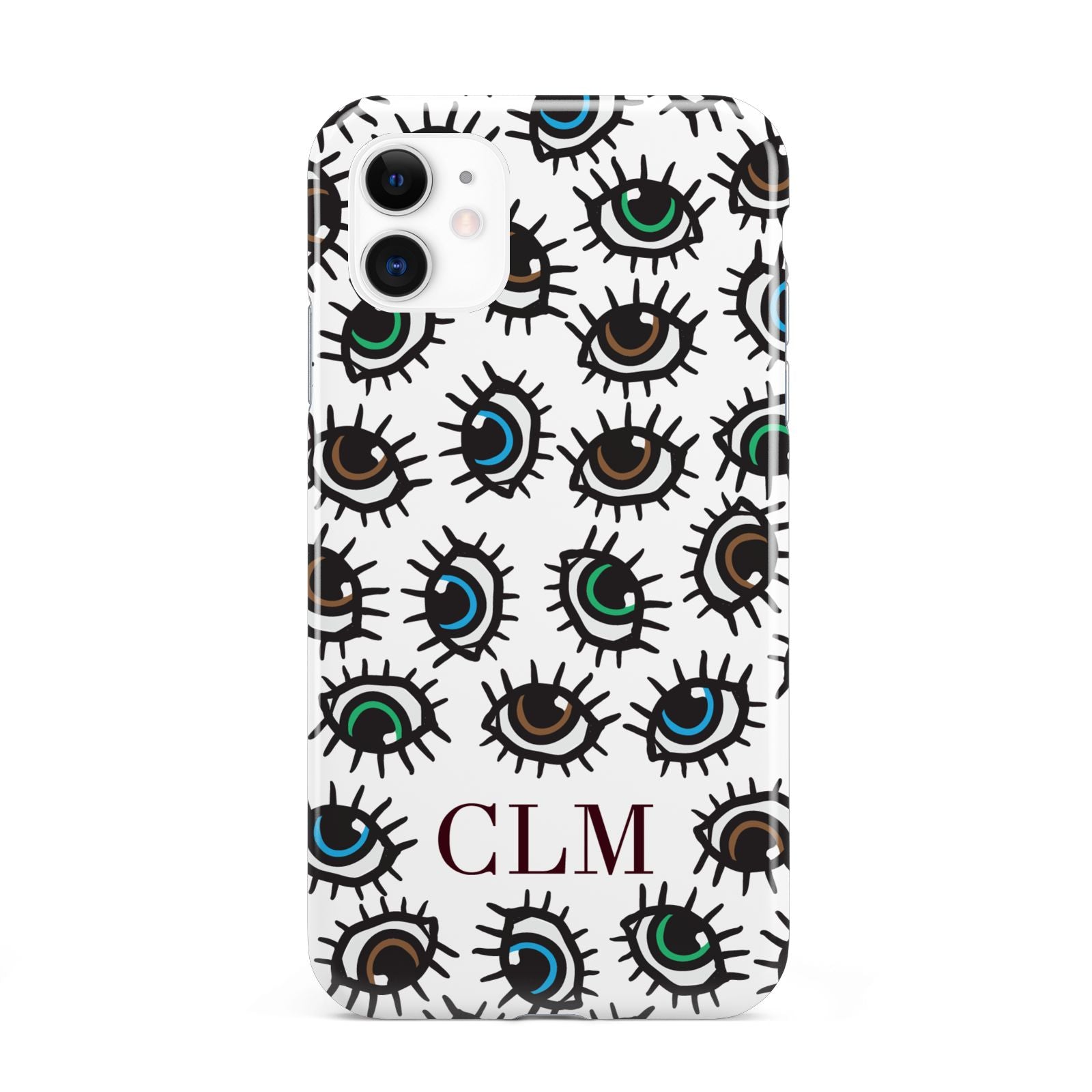 Personalised Eyes Initials Clear iPhone 11 3D Tough Case