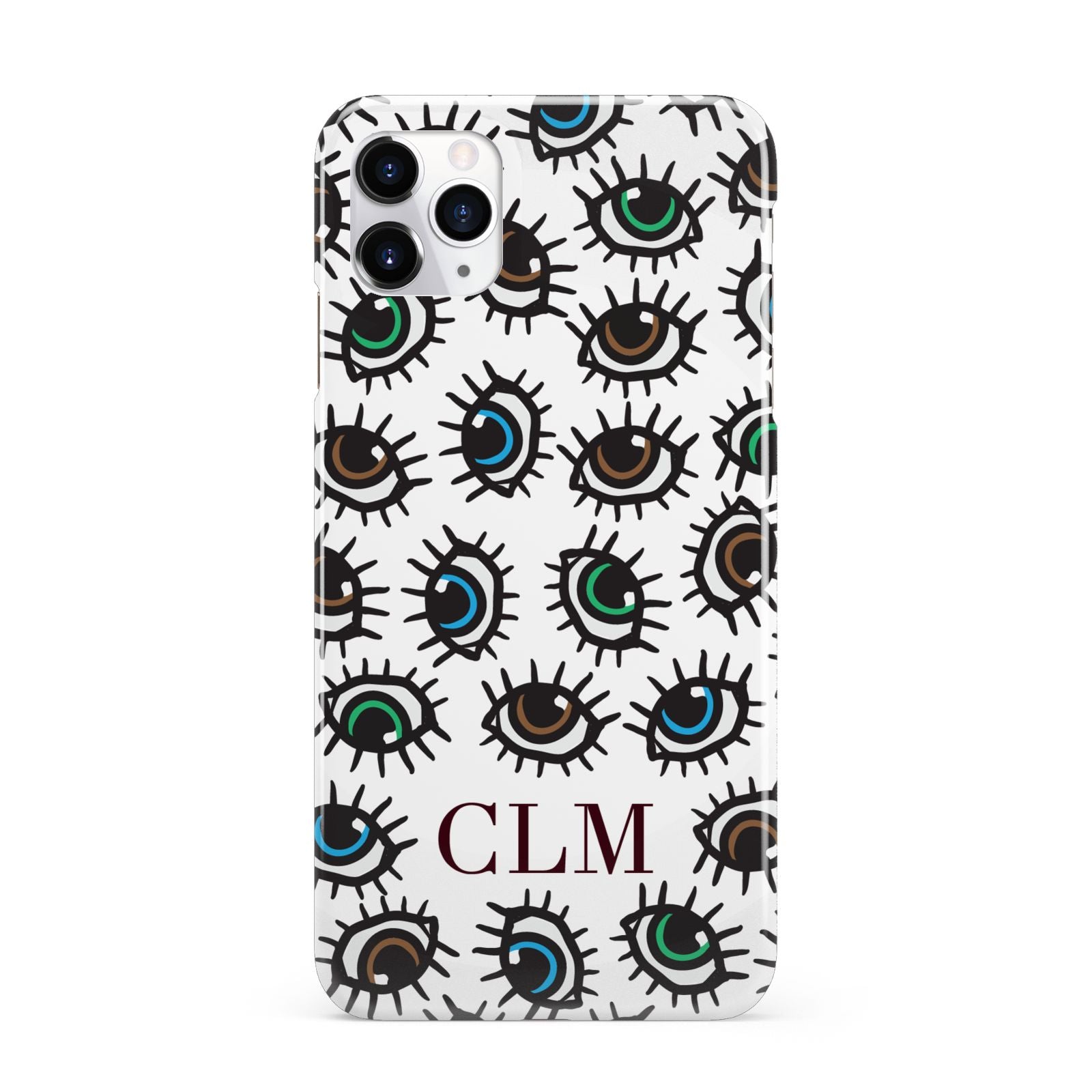 Personalised Eyes Initials Clear iPhone 11 Pro Max 3D Snap Case