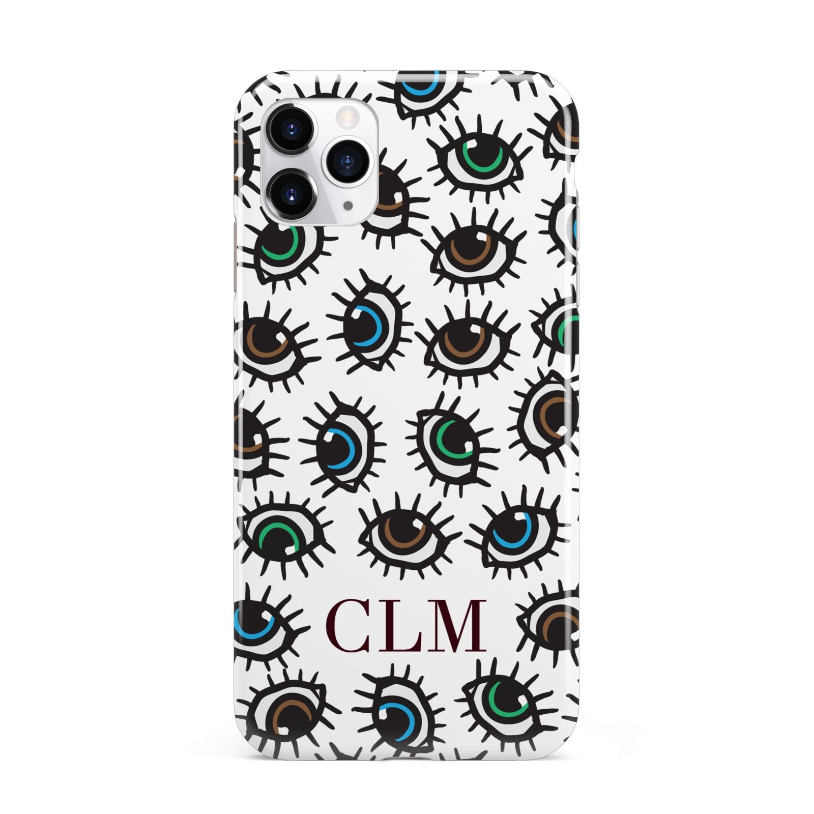 Personalised Eyes Initials Clear iPhone 11 Pro Max 3D Tough Case