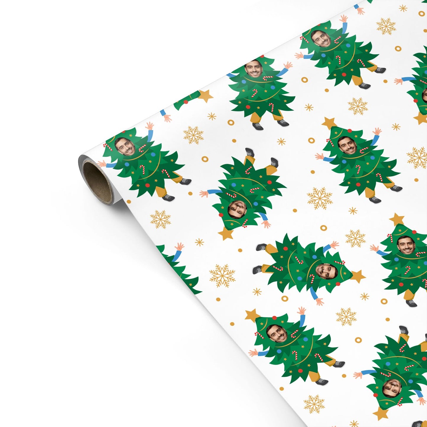 Personalised Face Christmas Tree Personalised Gift Wrap