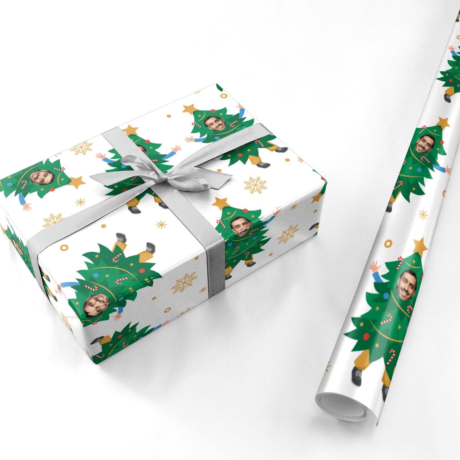 Personalised Face Christmas Tree Personalised Wrapping Paper