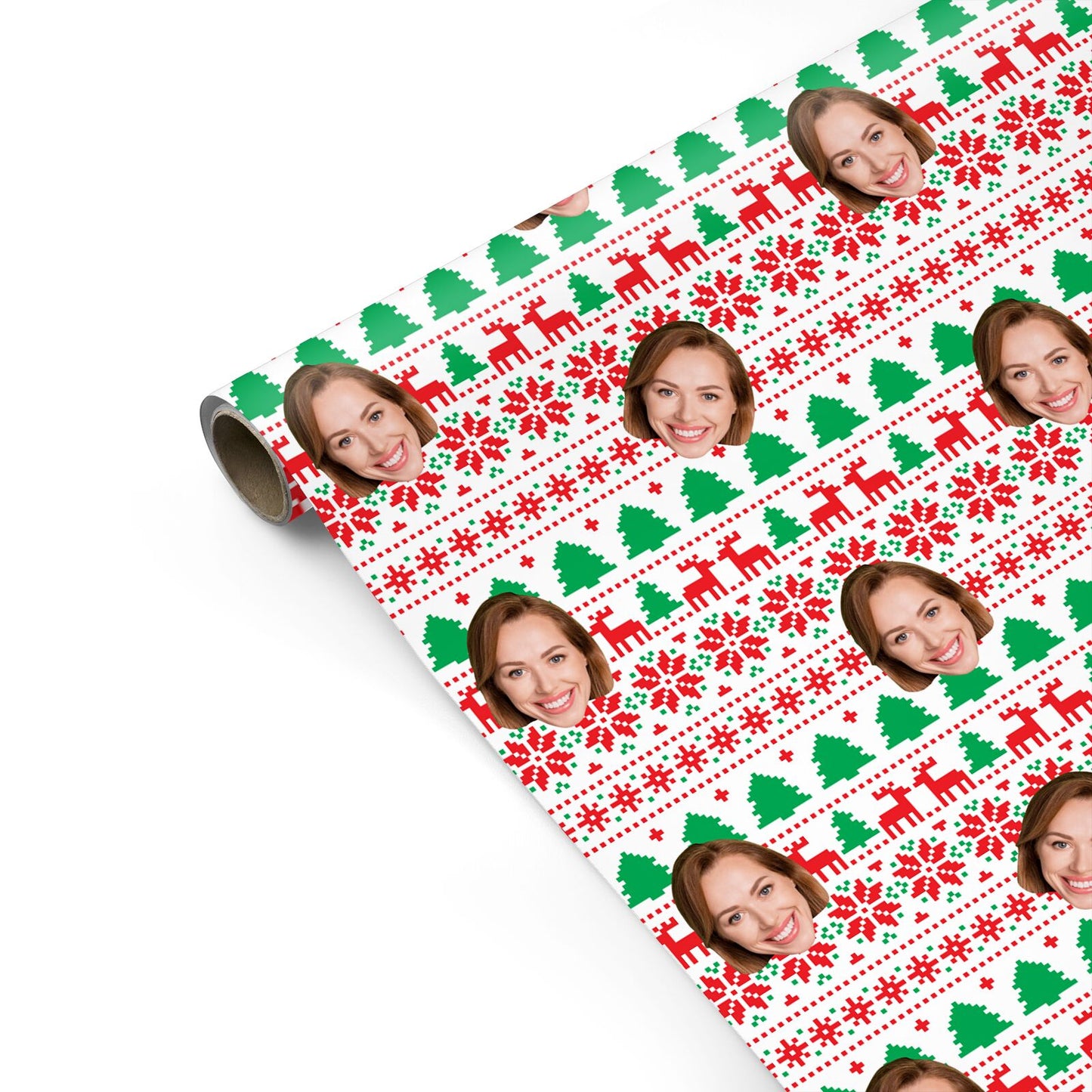 Personalised Face Nordic Christmas Personalised Gift Wrap
