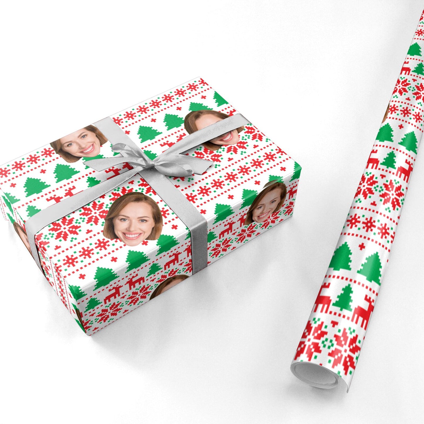 Personalised Face Nordic Christmas Personalised Wrapping Paper
