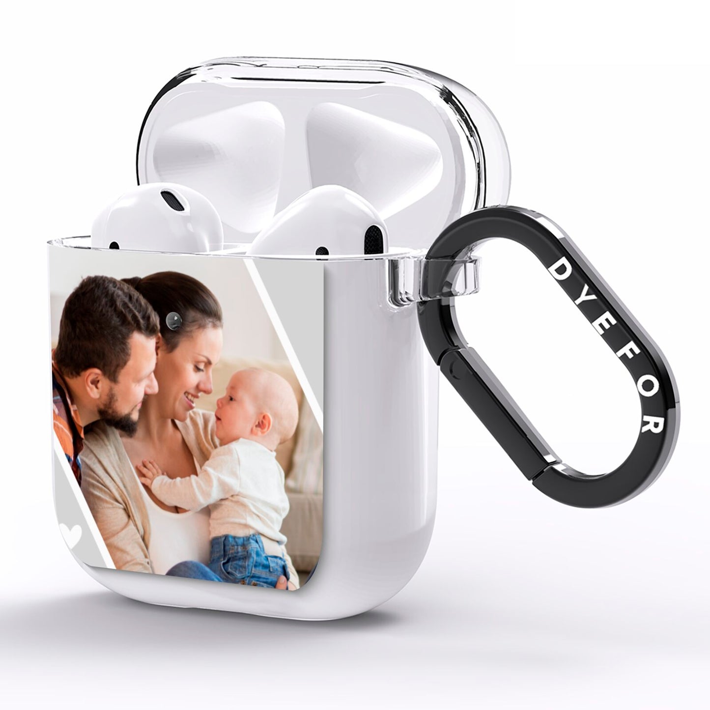 Personalised Family Portrait AirPods Clear Case Side Image