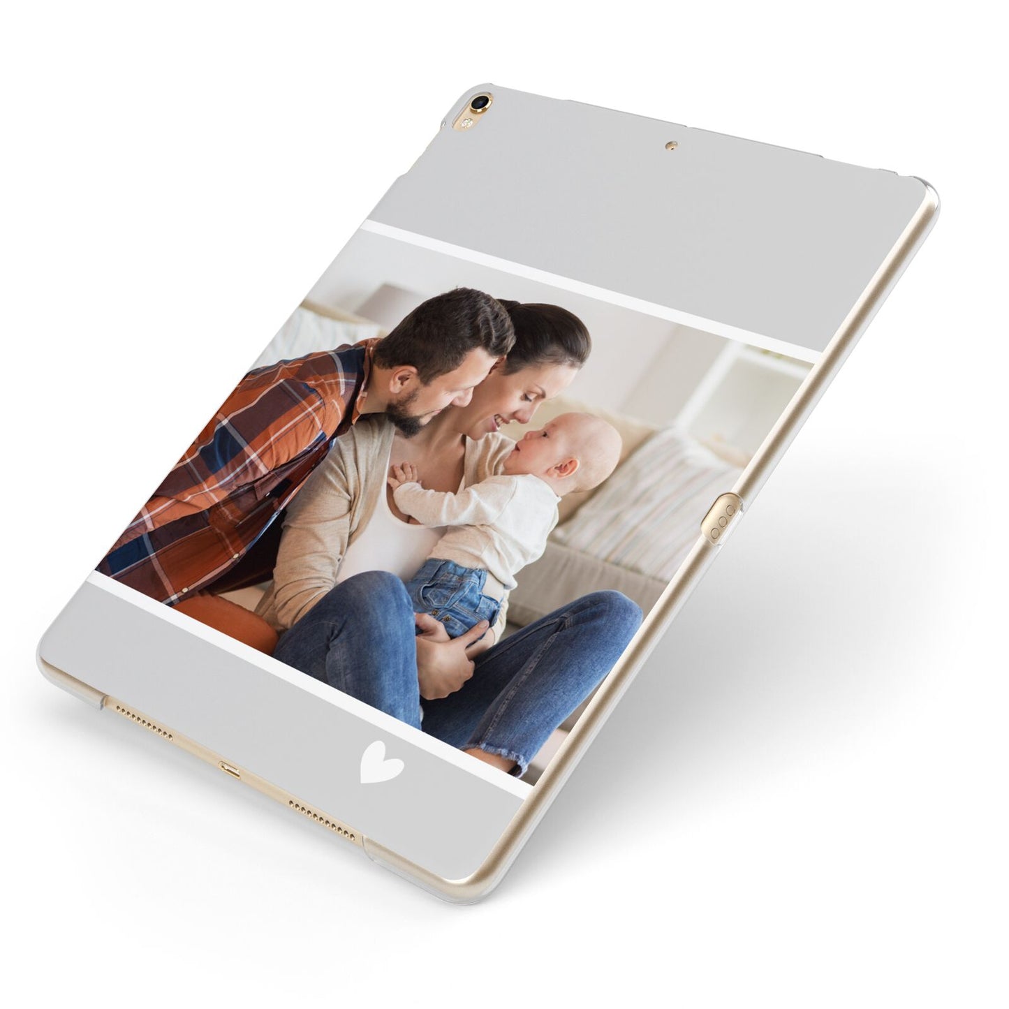 Personalised Family Portrait Apple iPad Case on Gold iPad Side View