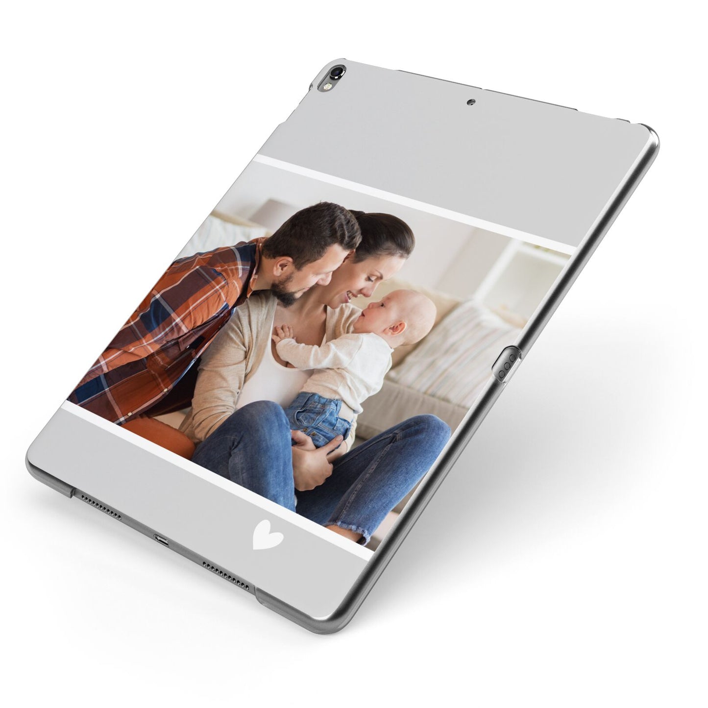 Personalised Family Portrait Apple iPad Case on Grey iPad Side View