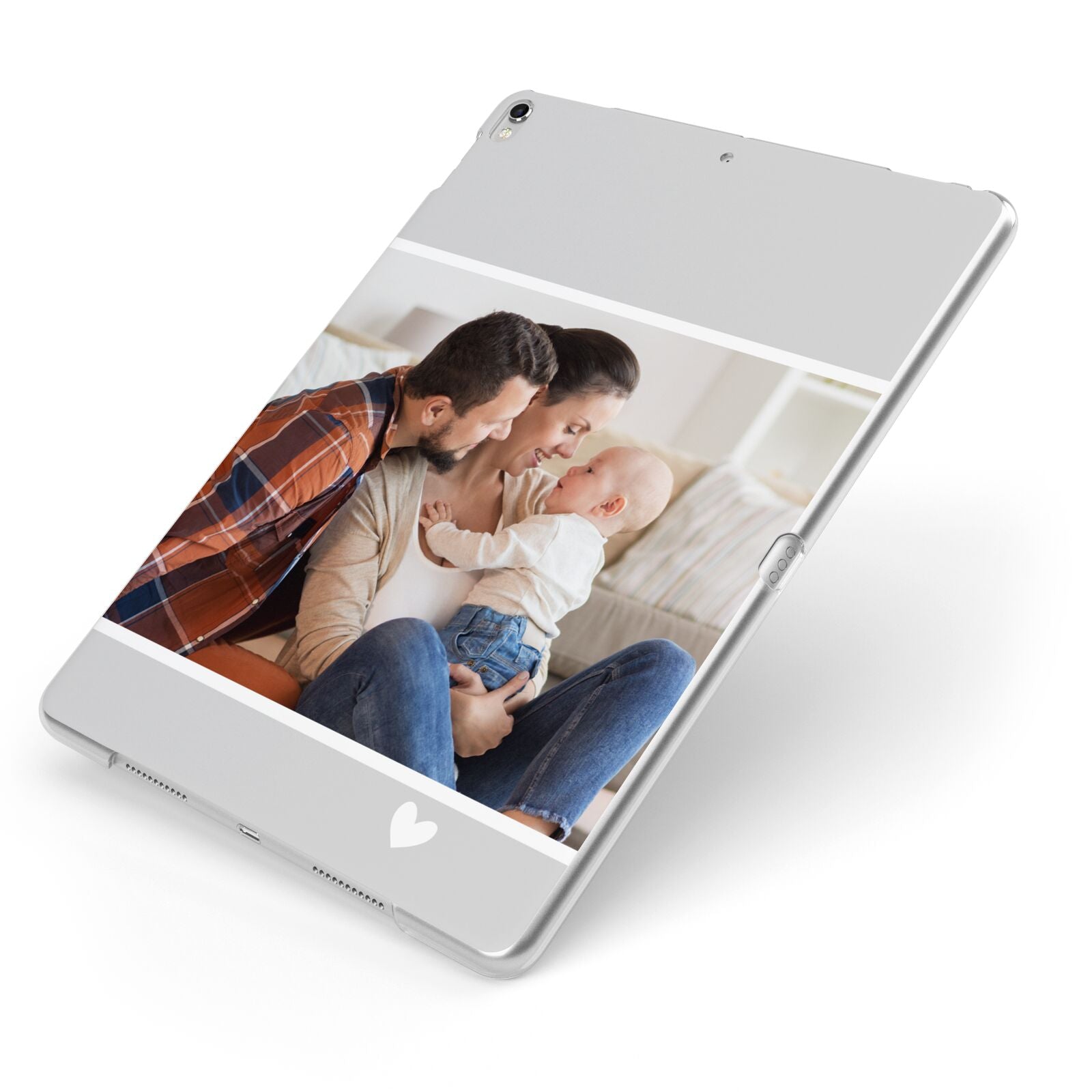 Personalised Family Portrait Apple iPad Case on Silver iPad Side View
