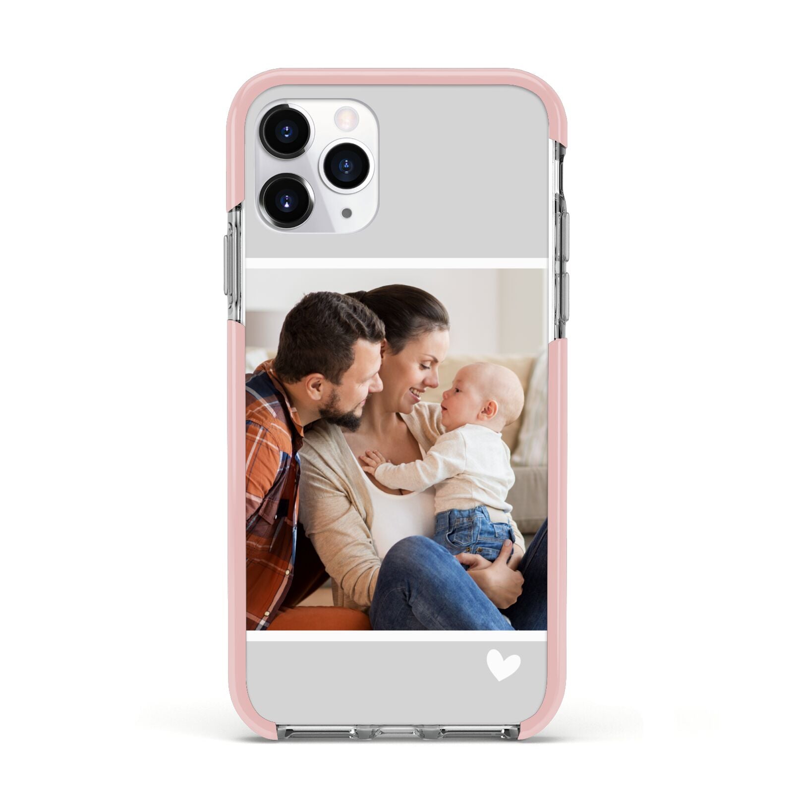 Personalised Family Portrait Apple iPhone 11 Pro in Silver with Pink Impact Case