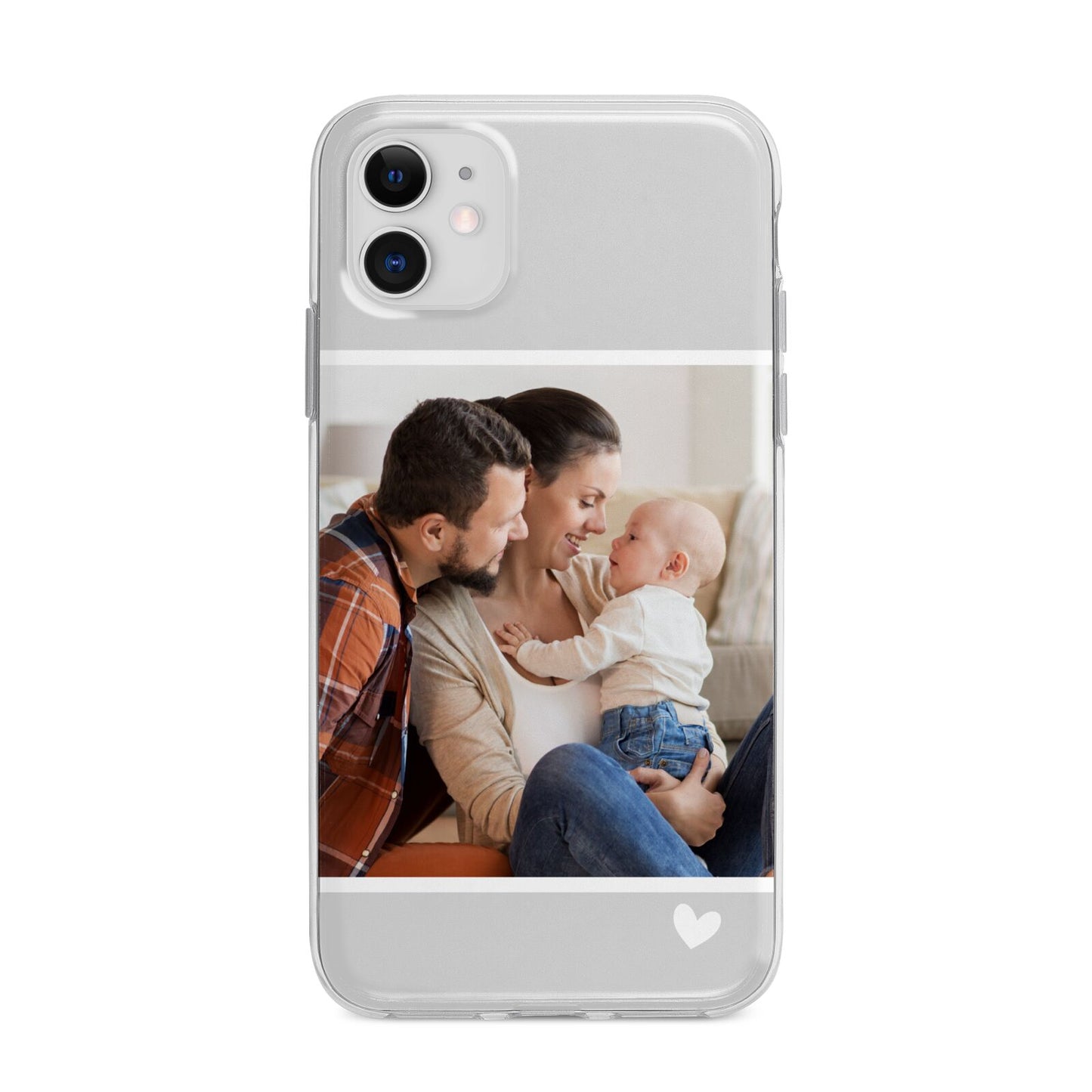 Personalised Family Portrait Apple iPhone 11 in White with Bumper Case