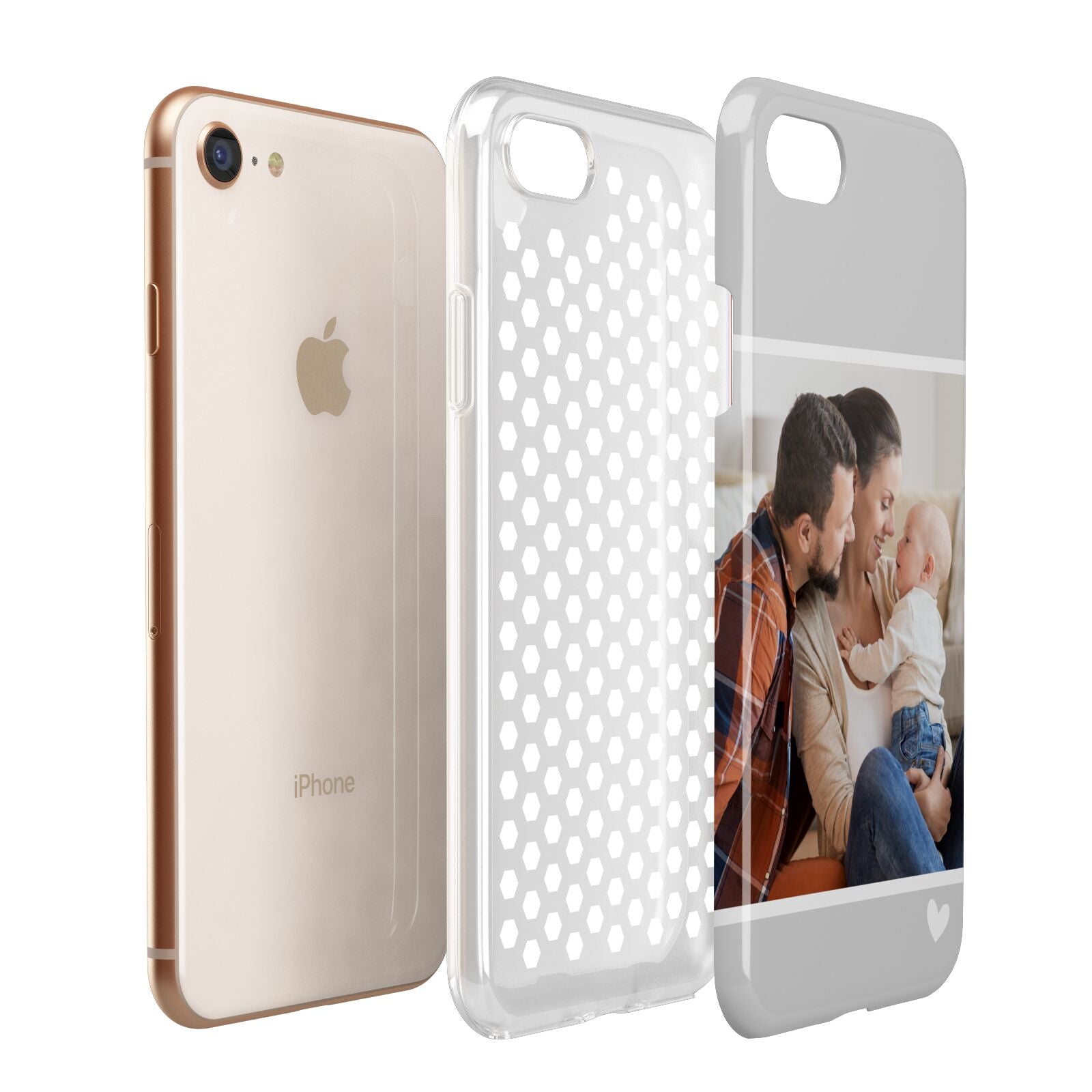 Personalised Family Portrait Apple iPhone 7 8 3D Tough Case Expanded View