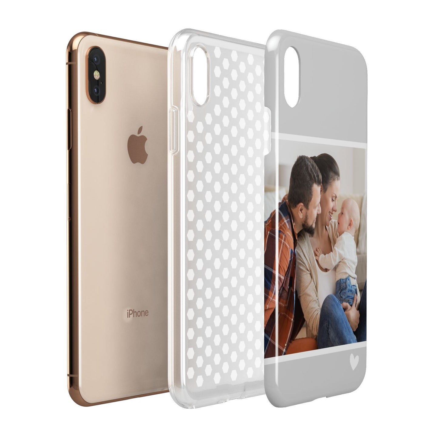 Personalised Family Portrait Apple iPhone Xs Max 3D Tough Case Expanded View