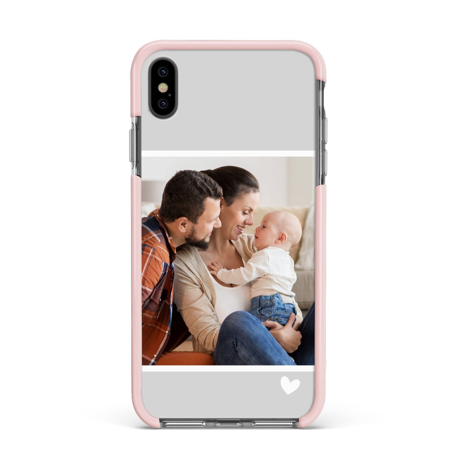 Personalised Family Portrait Apple iPhone Xs Max Impact Case Pink Edge on Black Phone