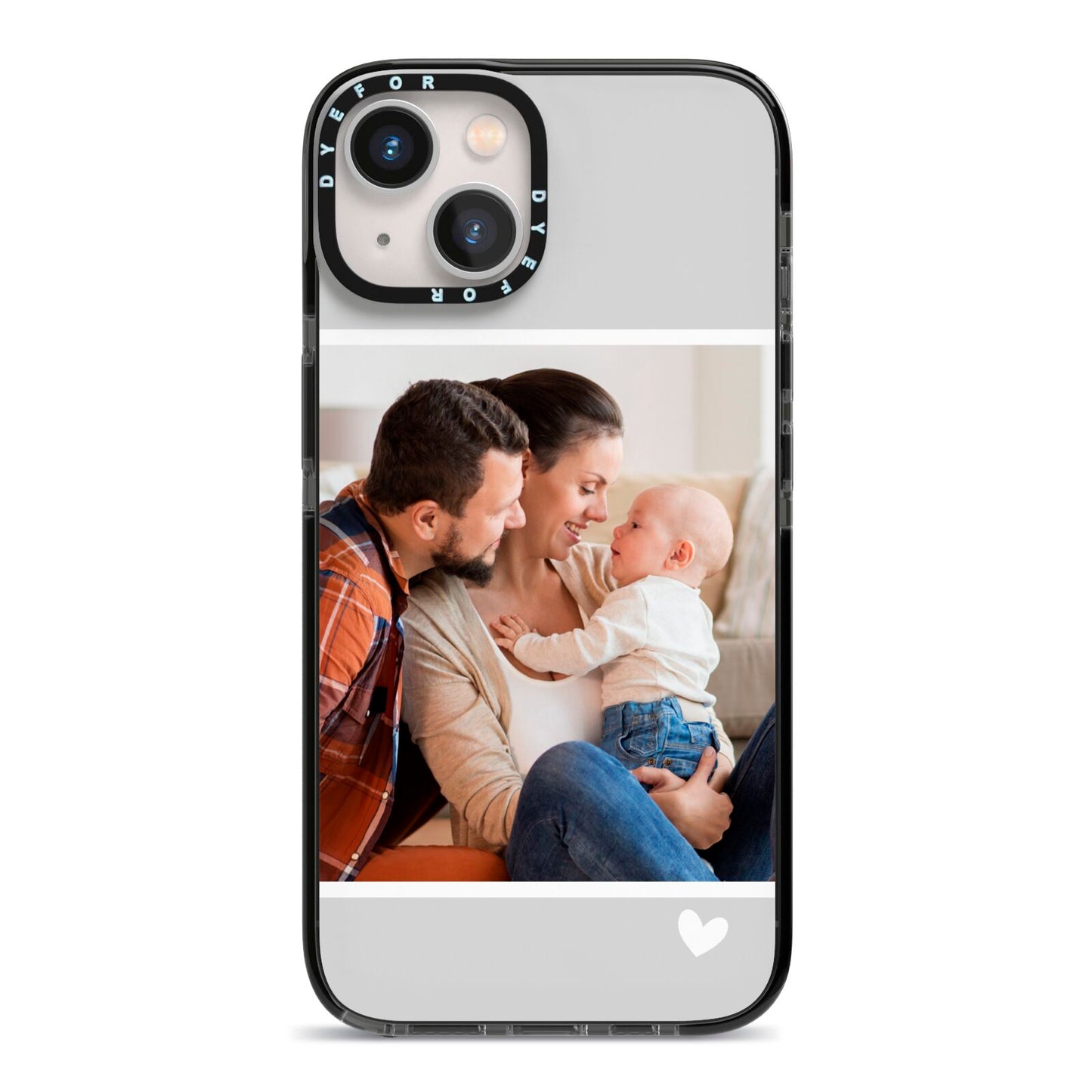 Personalised Family Portrait iPhone 13 Black Impact Case on Silver phone