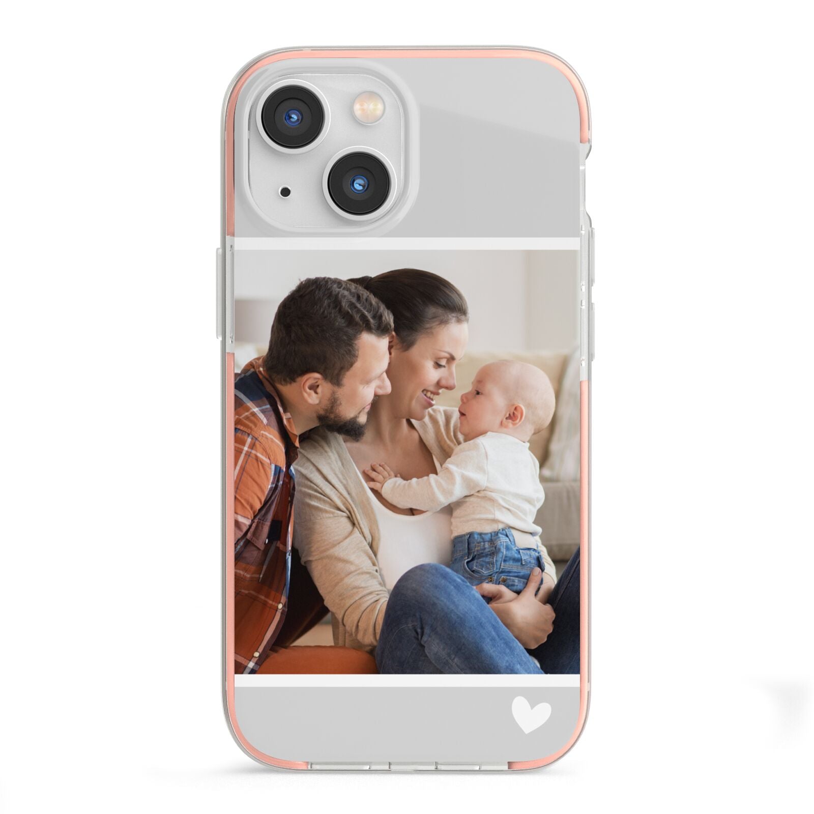 Personalised Family Portrait iPhone 13 Mini TPU Impact Case with Pink Edges