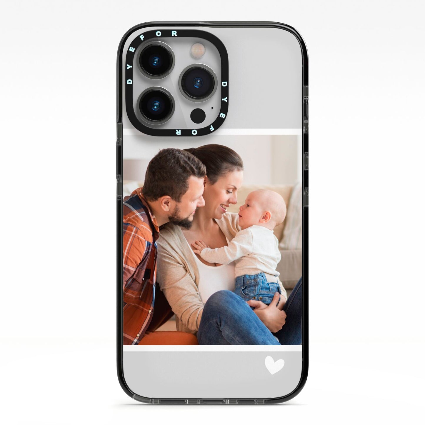 Personalised Family Portrait iPhone 13 Pro Black Impact Case on Silver phone