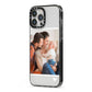 Personalised Family Portrait iPhone 13 Pro Max Black Impact Case Side Angle on Silver phone