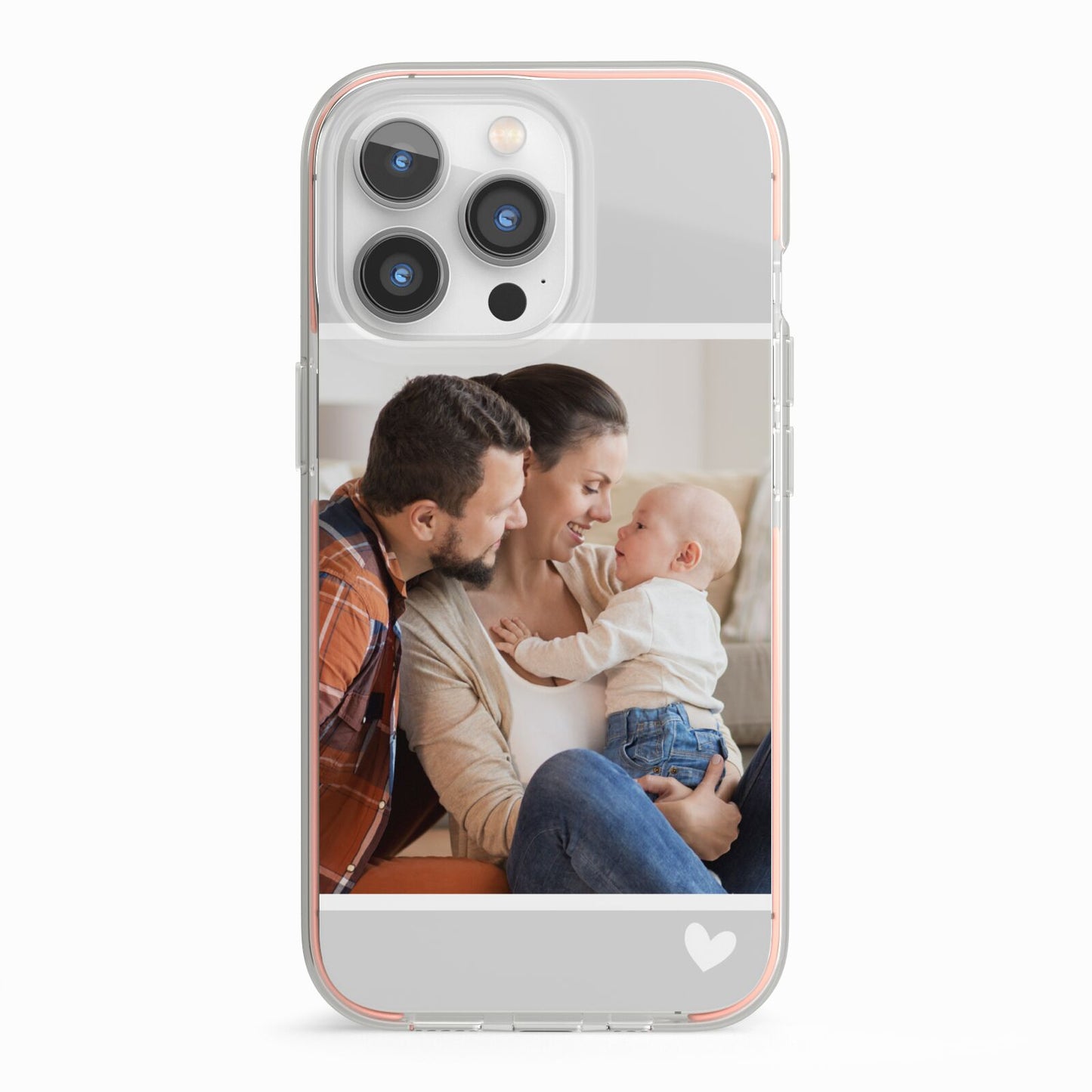 Personalised Family Portrait iPhone 13 Pro TPU Impact Case with Pink Edges