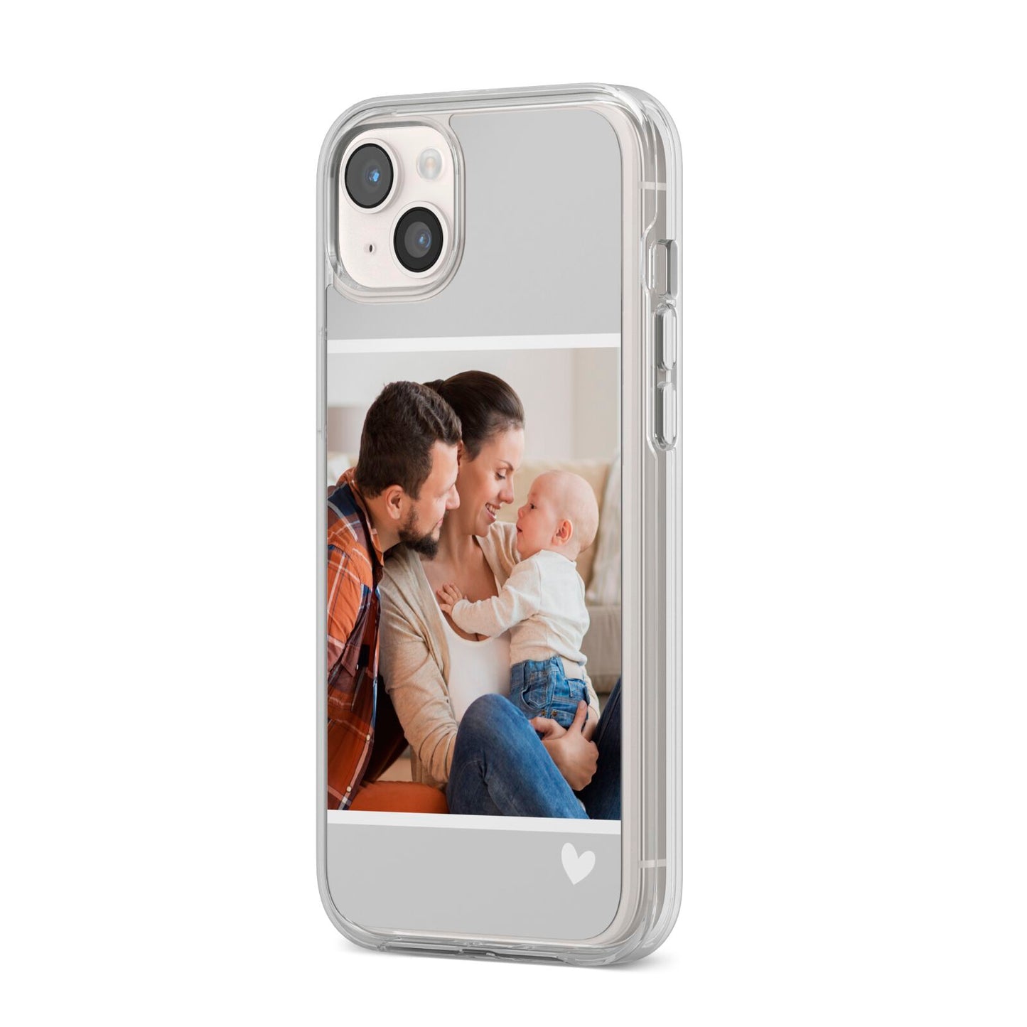 Personalised Family Portrait iPhone 14 Plus Clear Tough Case Starlight Angled Image