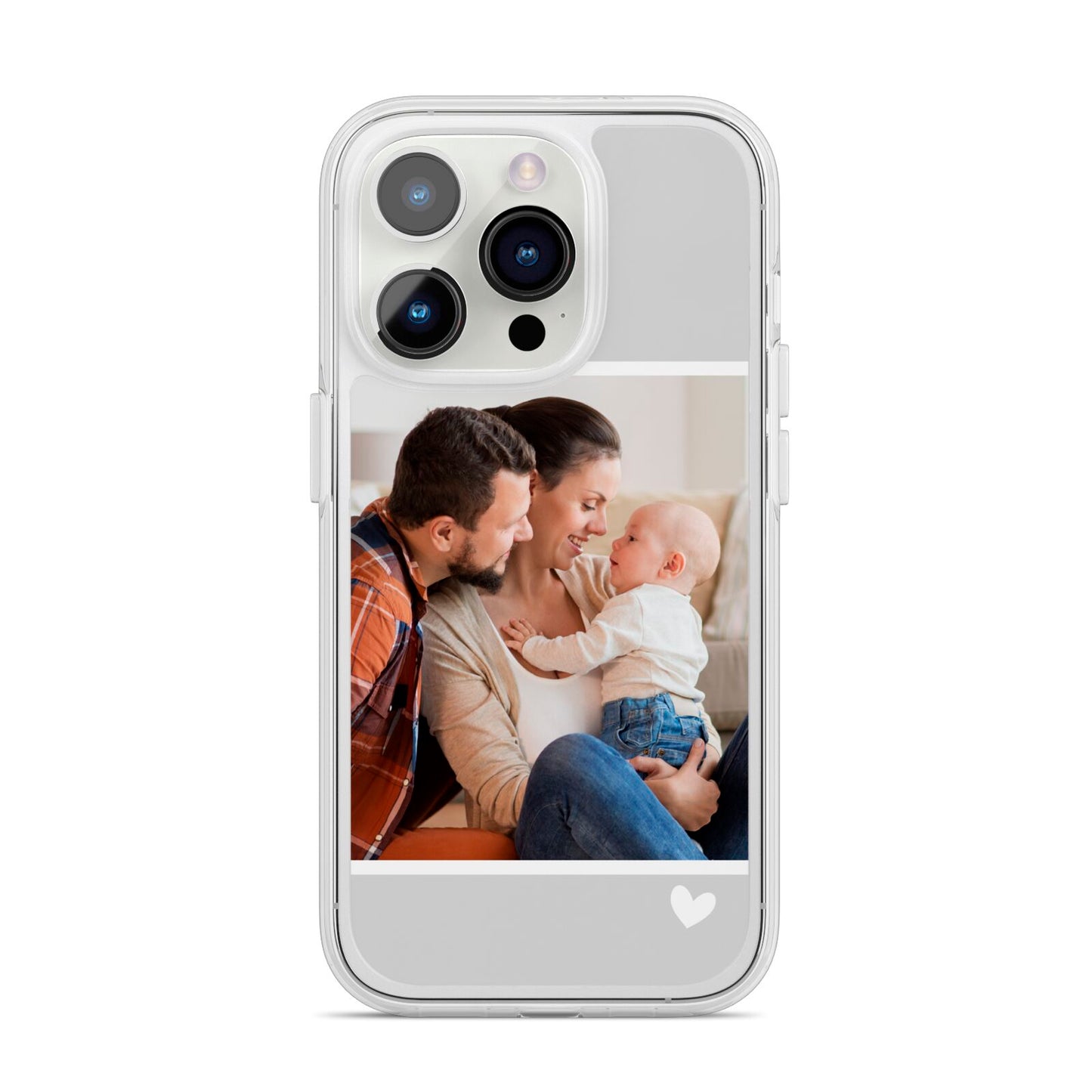 Personalised Family Portrait iPhone 14 Pro Clear Tough Case Silver