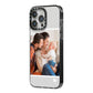 Personalised Family Portrait iPhone 14 Pro Max Black Impact Case Side Angle on Silver phone