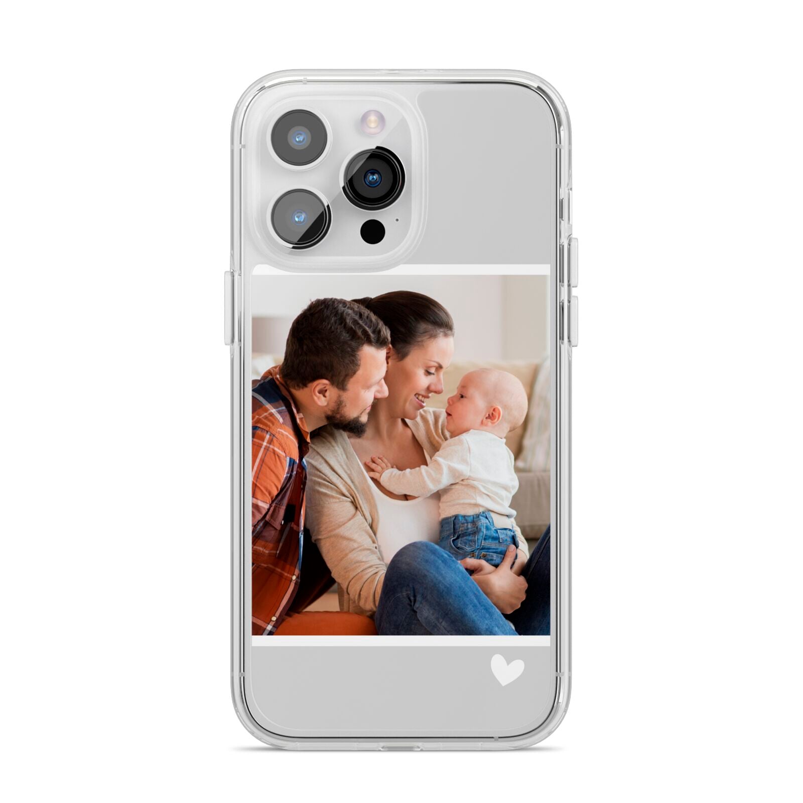 Personalised Family Portrait iPhone 14 Pro Max Clear Tough Case Silver