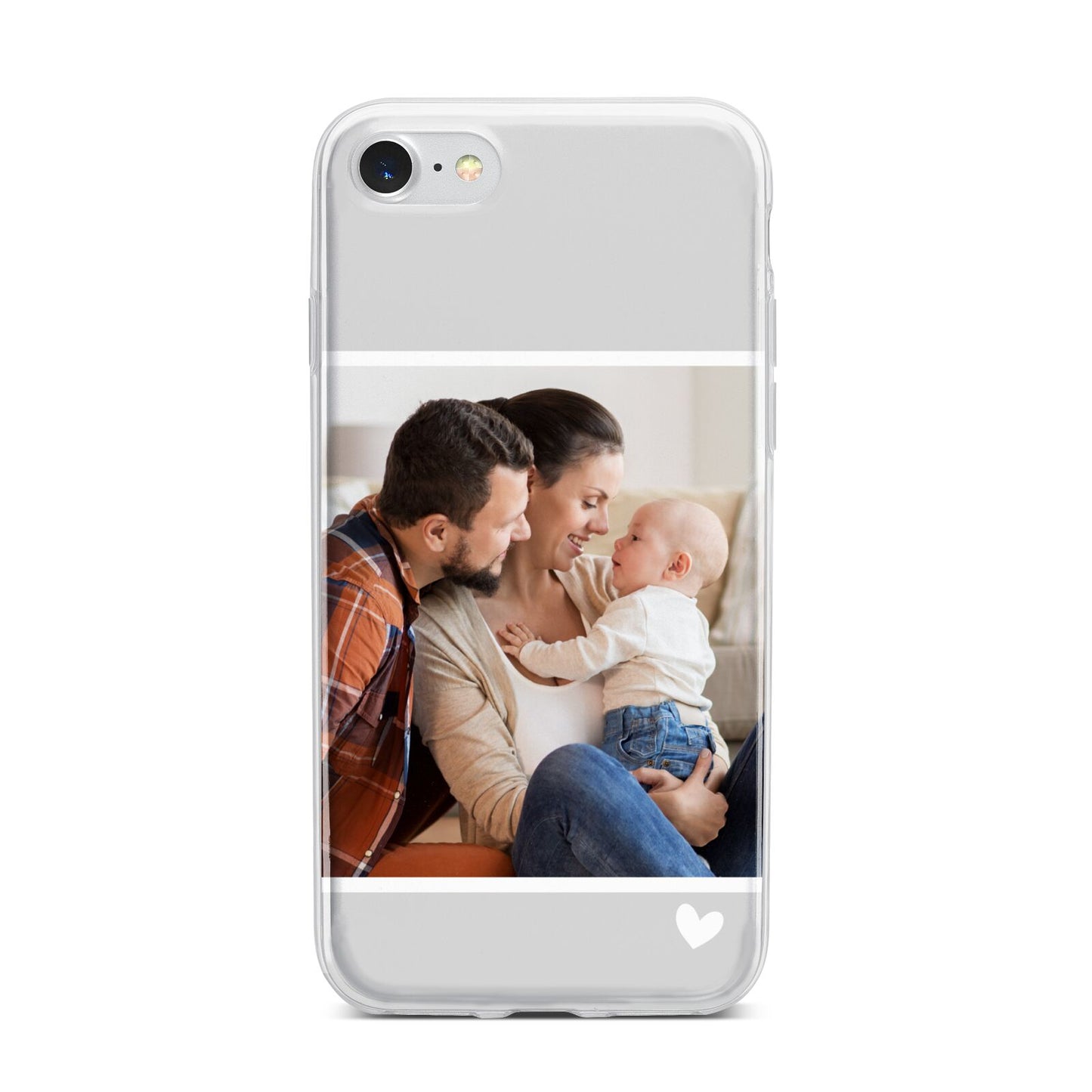 Personalised Family Portrait iPhone 7 Bumper Case on Silver iPhone