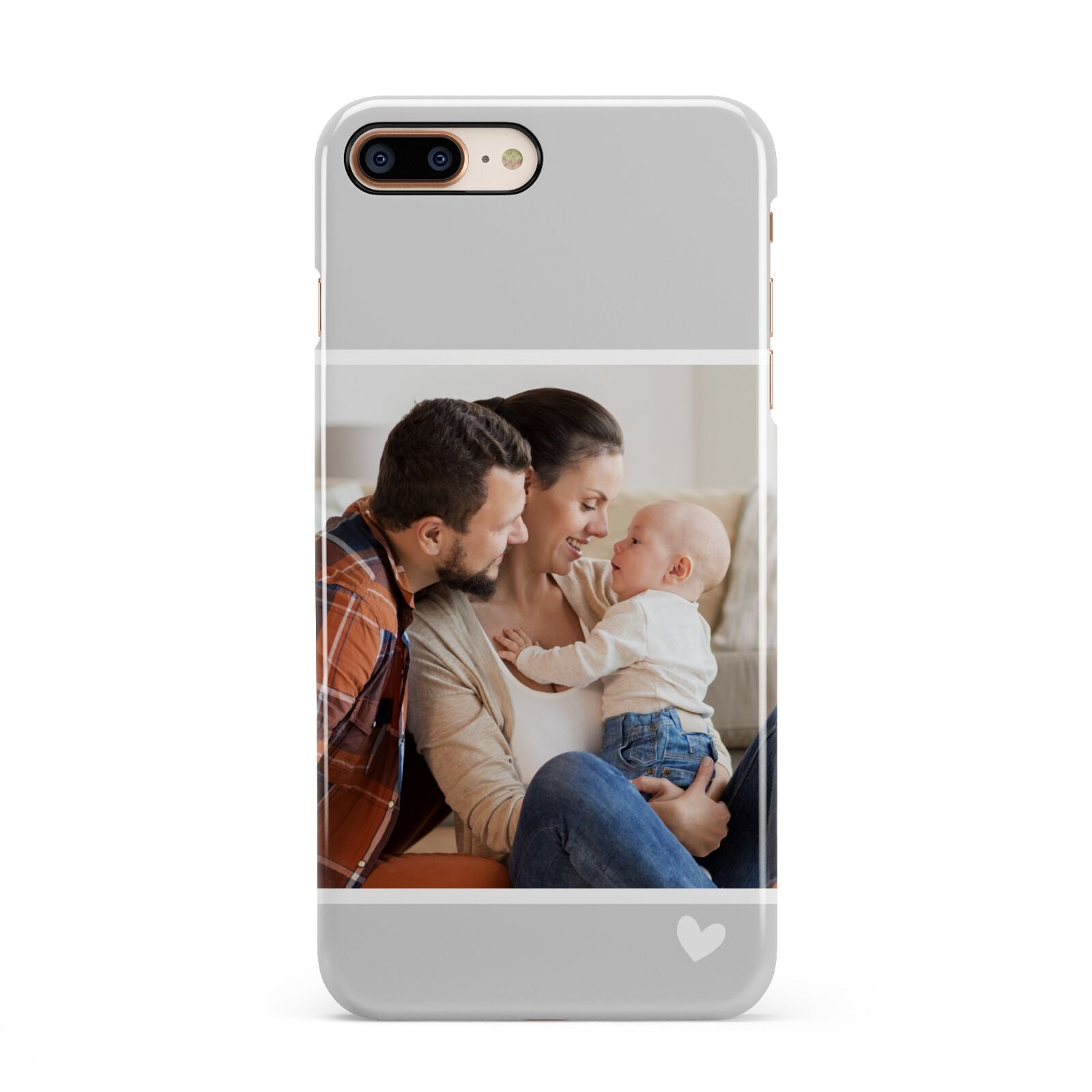 Personalised Family Portrait iPhone 8 Plus 3D Snap Case on Gold Phone