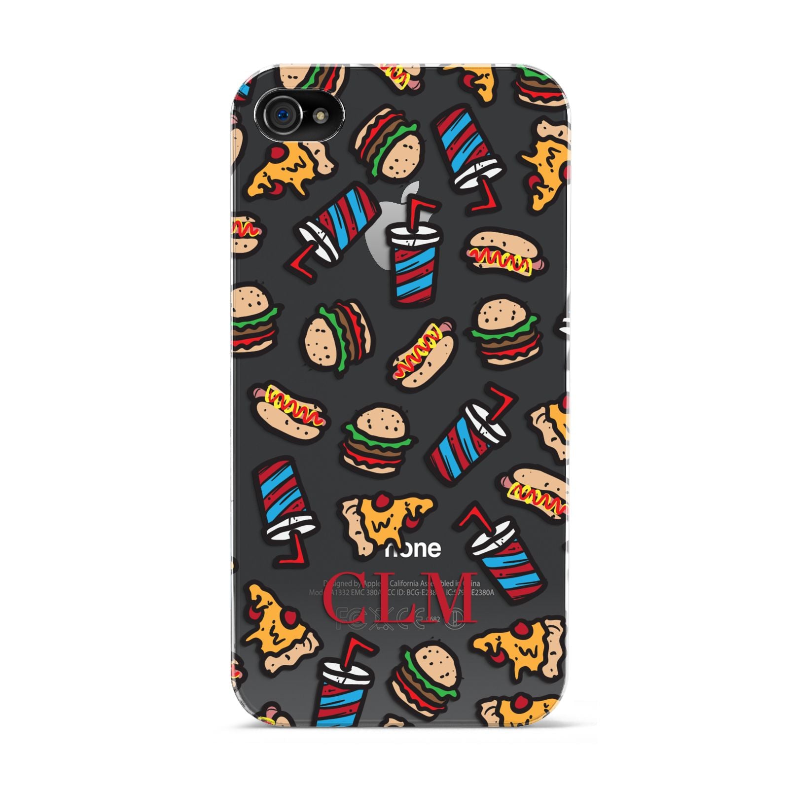 Personalised Fast Food Initials Apple iPhone 4s Case