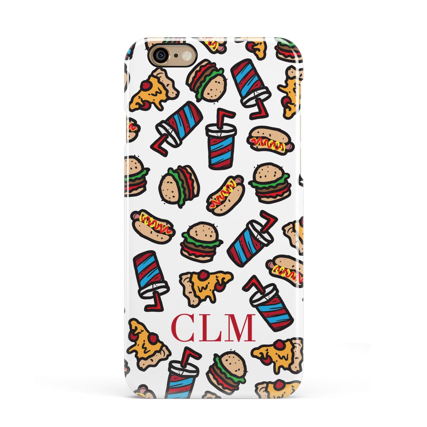 Personalised Fast Food Initials Apple iPhone 6 3D Snap Case