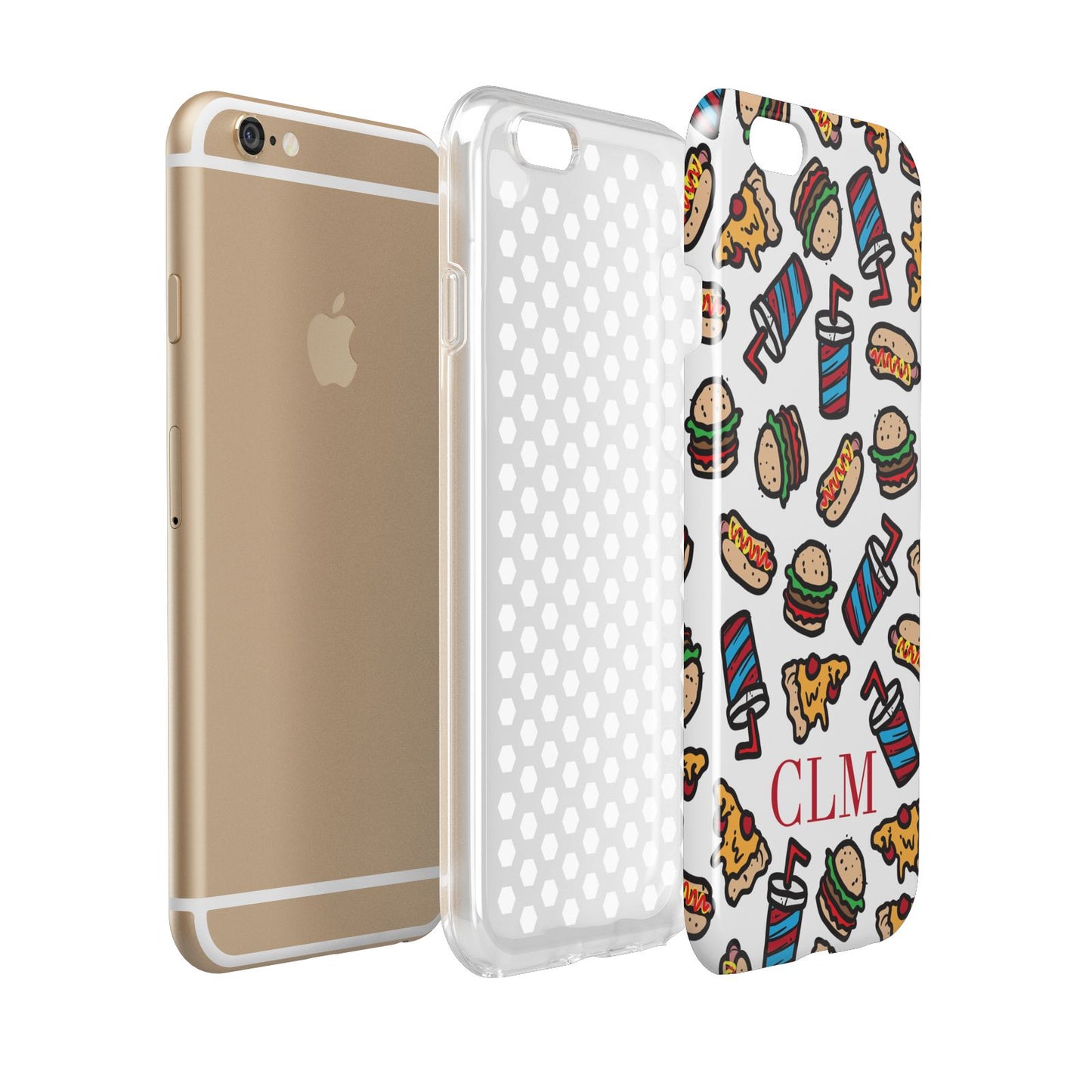 Personalised Fast Food Initials Apple iPhone 6 3D Tough Case Expanded view