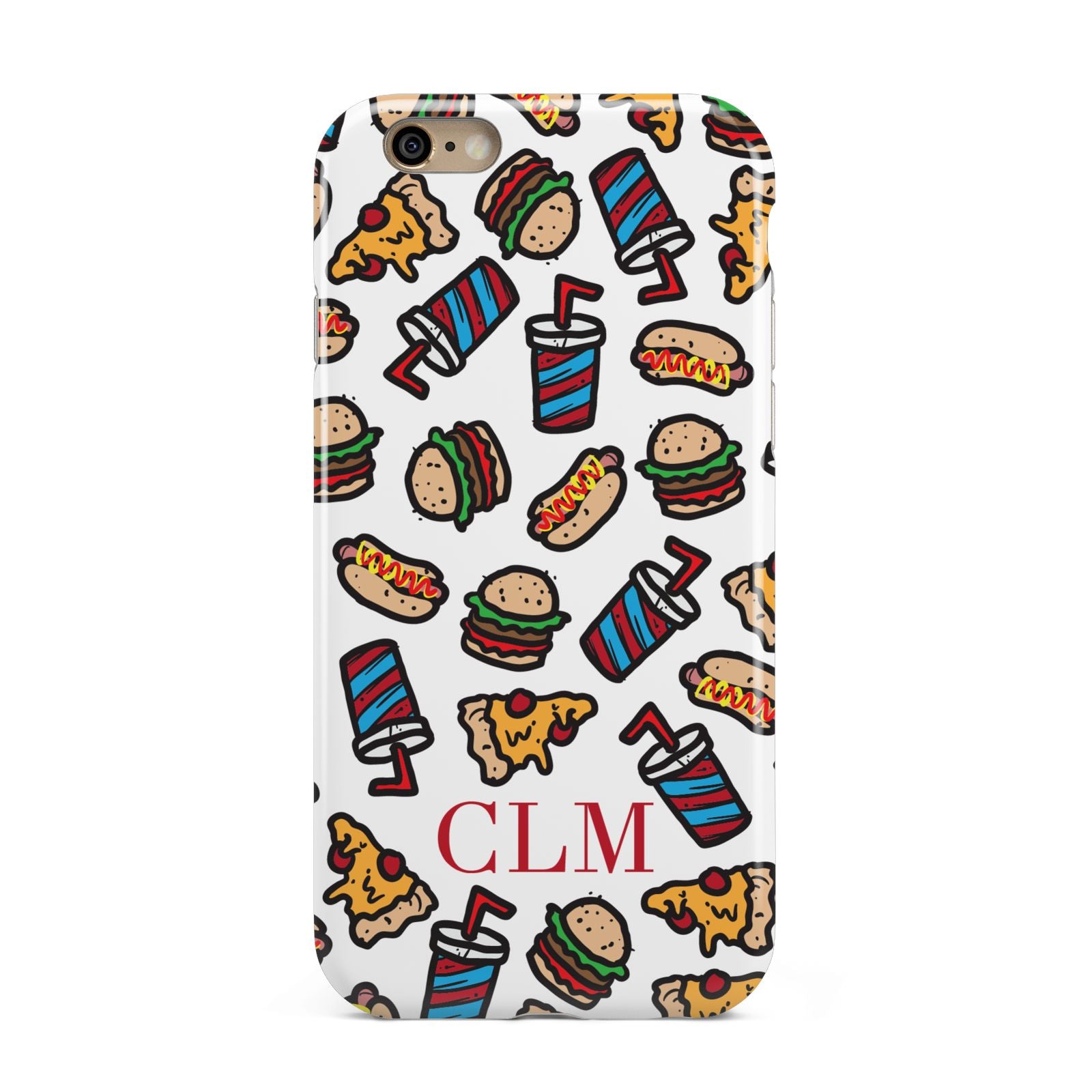 Personalised Fast Food Initials Apple iPhone 6 3D Tough Case