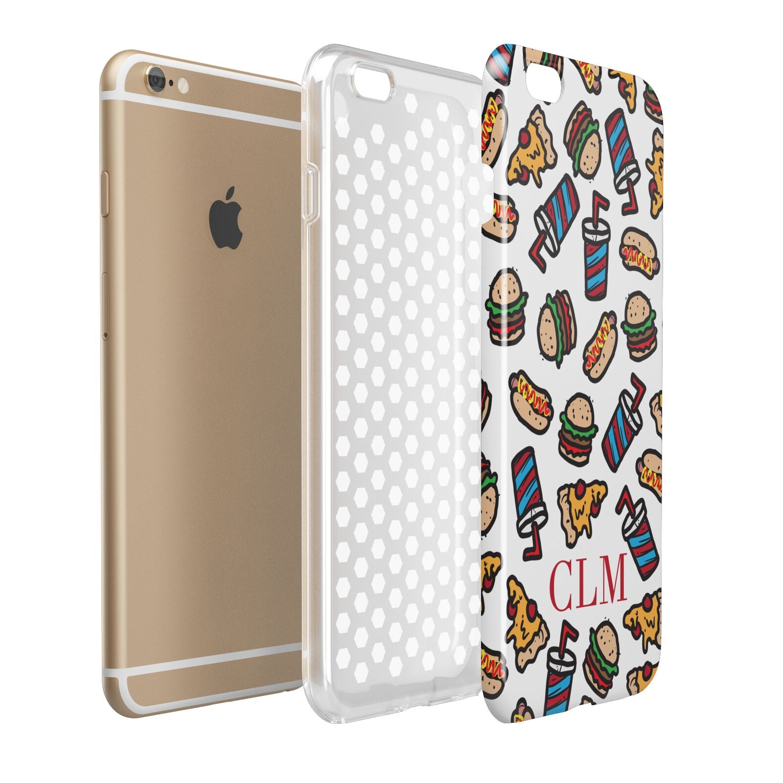 Personalised Fast Food Initials Apple iPhone 6 Plus 3D Tough Case Expand Detail Image