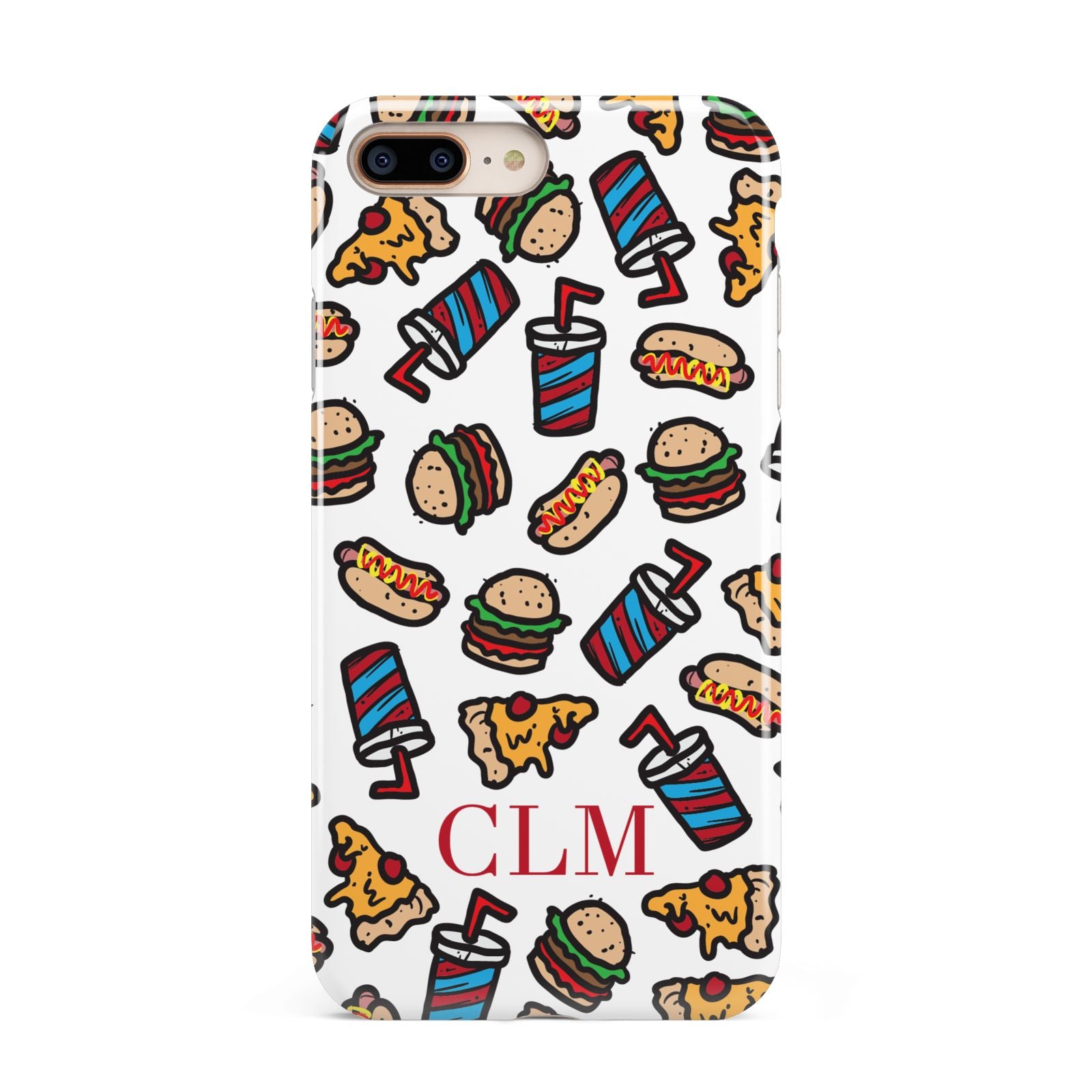 Personalised Fast Food Initials Apple iPhone 7 8 Plus 3D Tough Case