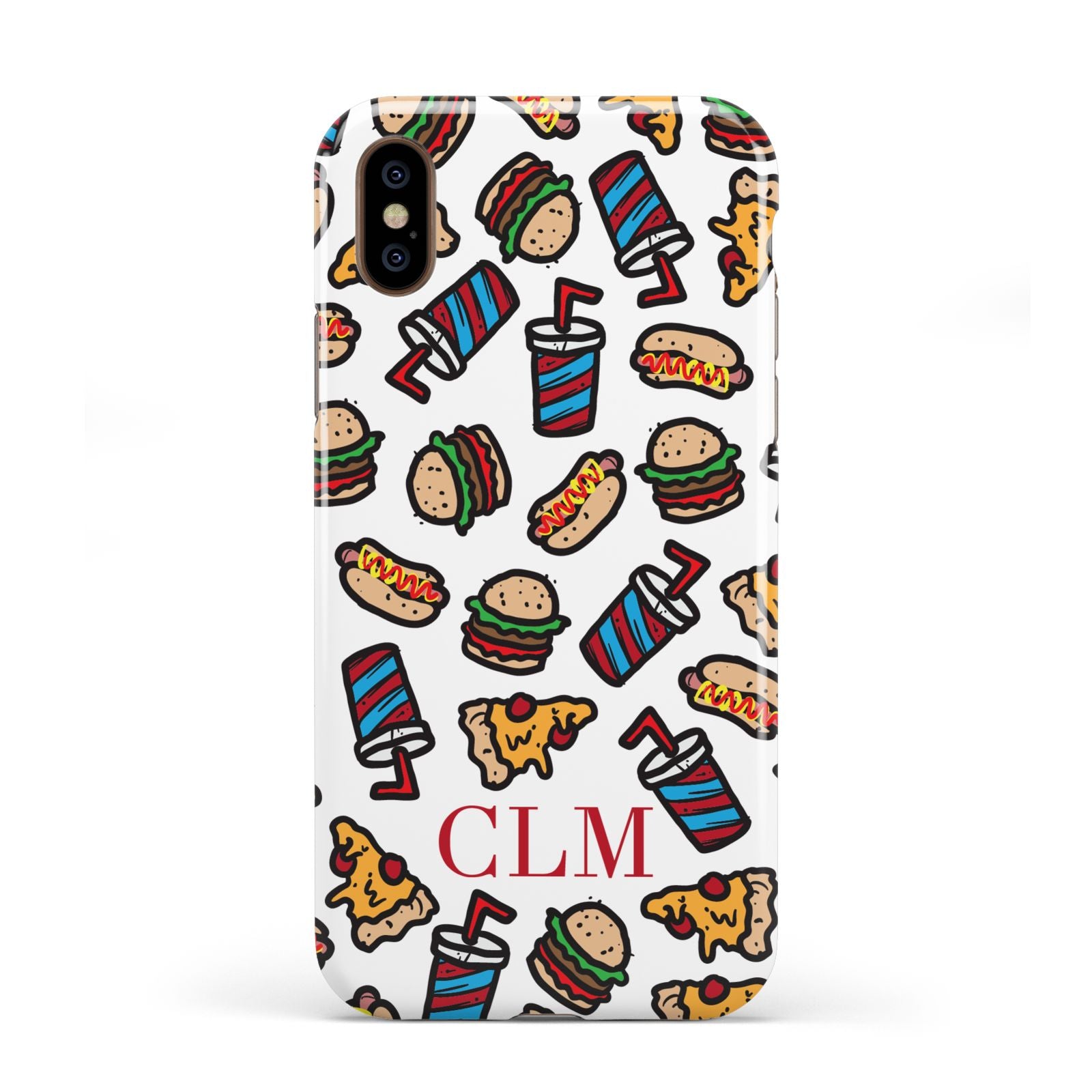 Personalised Fast Food Initials Apple iPhone XS 3D Tough