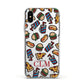 Personalised Fast Food Initials Apple iPhone Xs Impact Case White Edge on Silver Phone