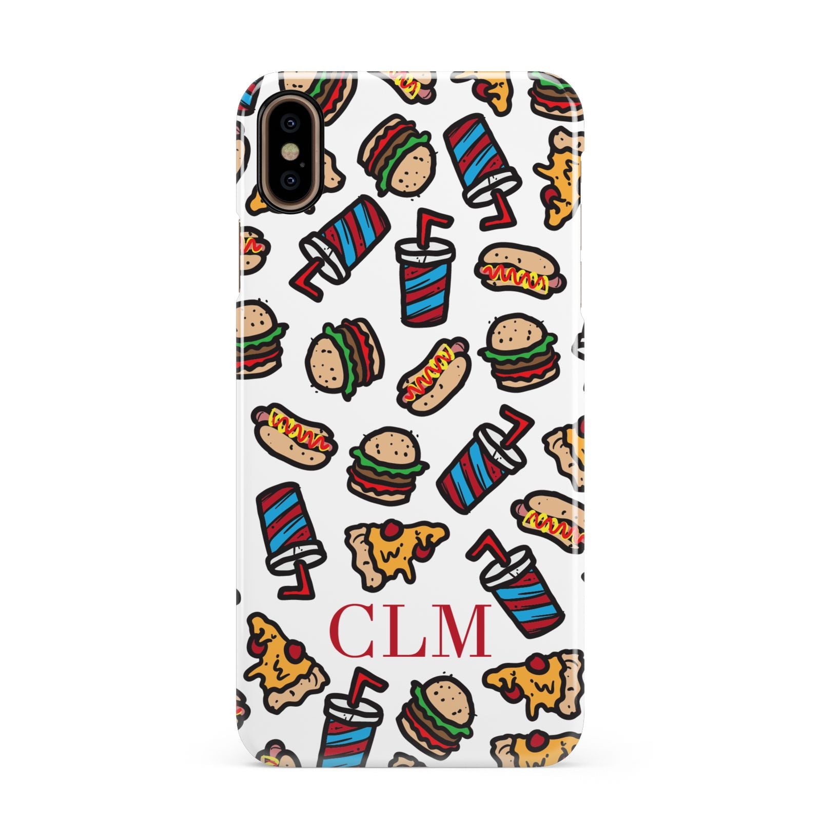 Personalised Fast Food Initials Apple iPhone Xs Max 3D Snap Case