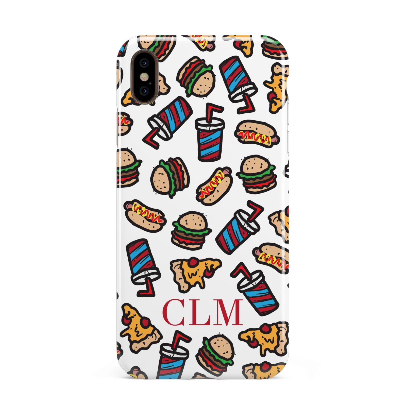 Personalised Fast Food Initials Apple iPhone Xs Max 3D Tough Case