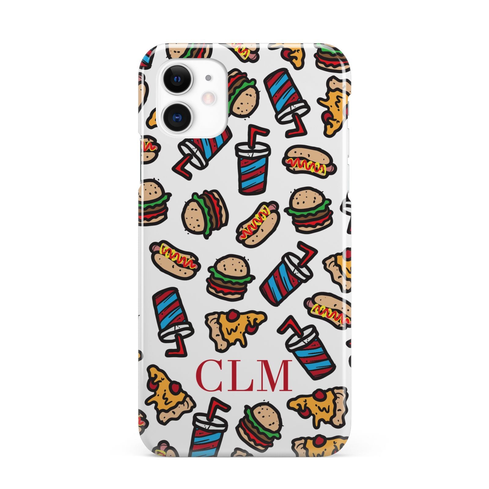 Personalised Fast Food Initials iPhone 11 3D Snap Case