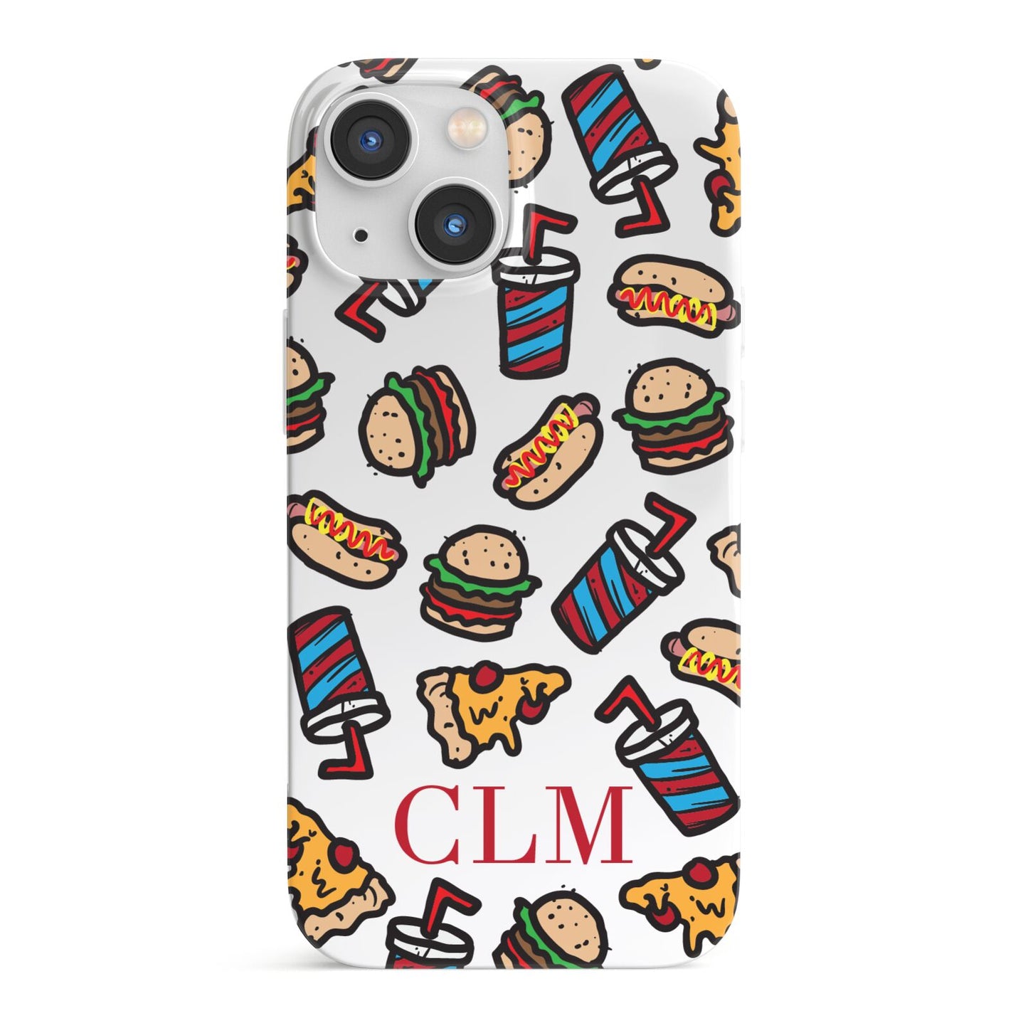Personalised Fast Food Initials iPhone 13 Mini Full Wrap 3D Snap Case