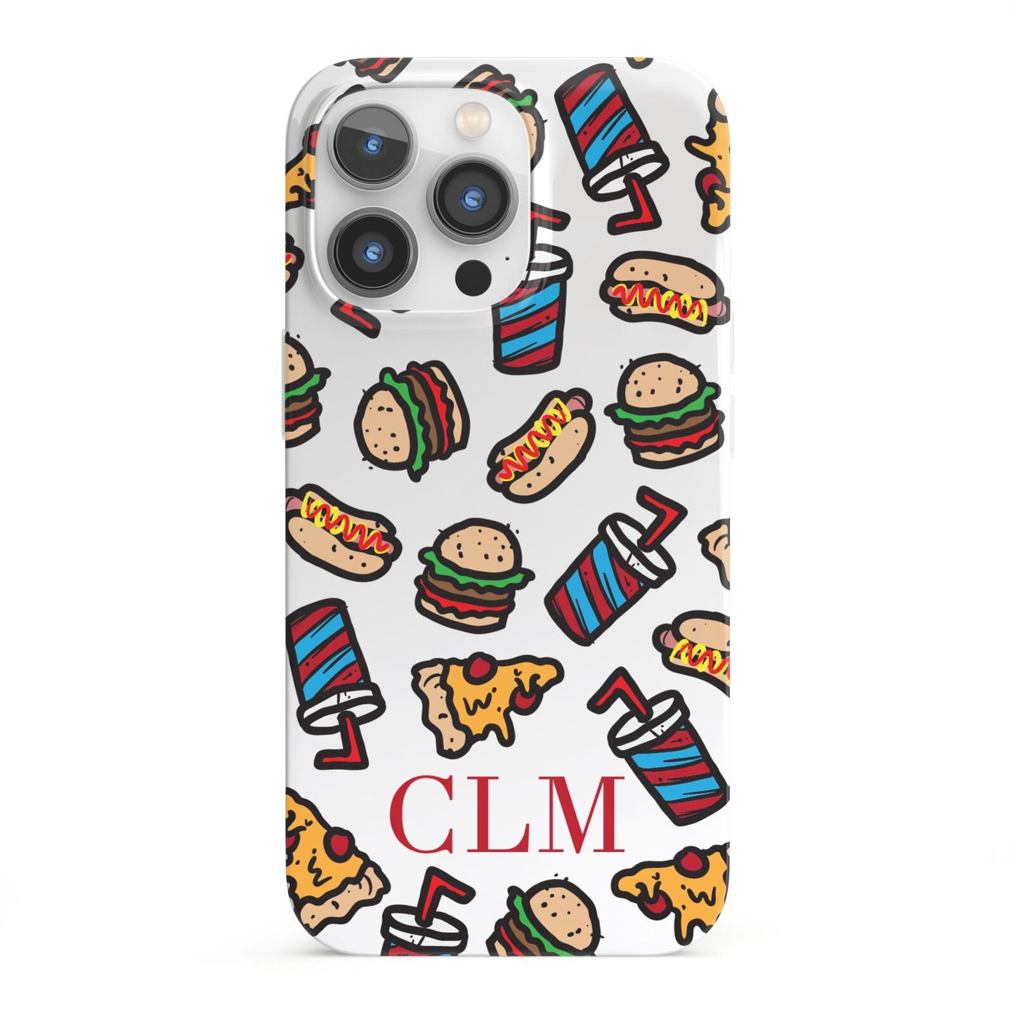Personalised Fast Food Initials iPhone 13 Pro Full Wrap 3D Snap Case
