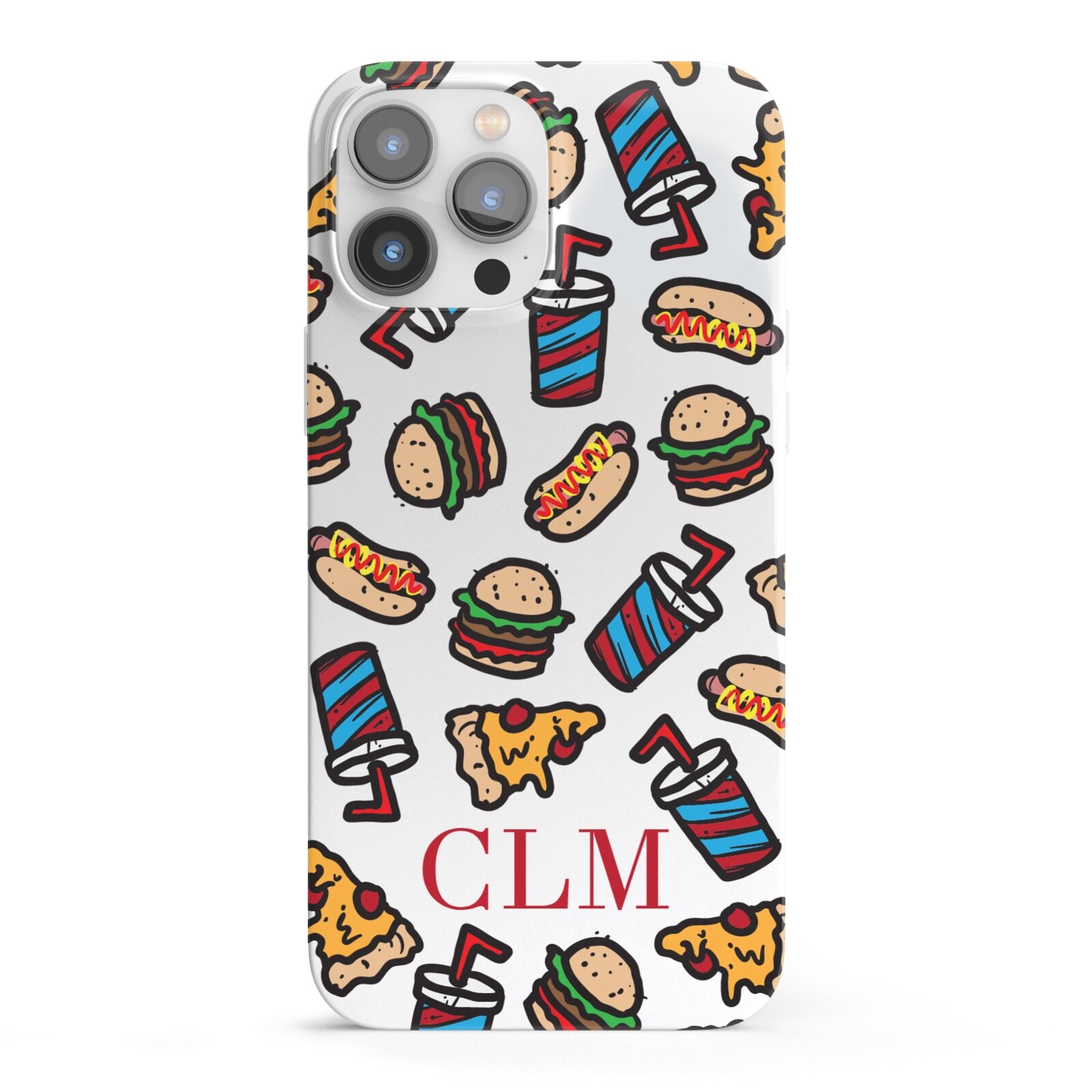 Personalised Fast Food Initials iPhone 13 Pro Max Full Wrap 3D Snap Case